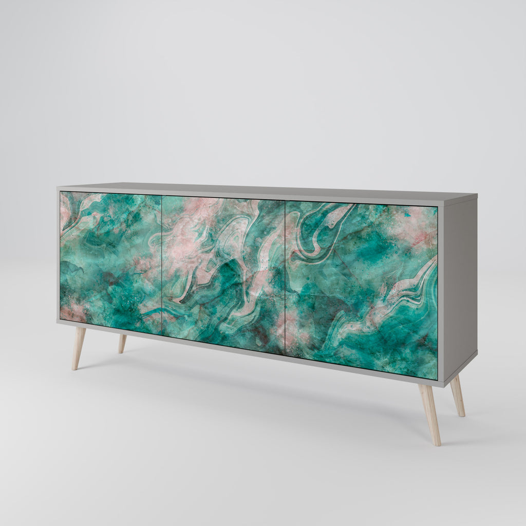 ABSTRACT ALCHEMY 3-türiges Sideboard in grauem Finish