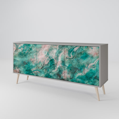 ABSTRACT ALCHEMY Sideboard mit 3 Türen in Grau