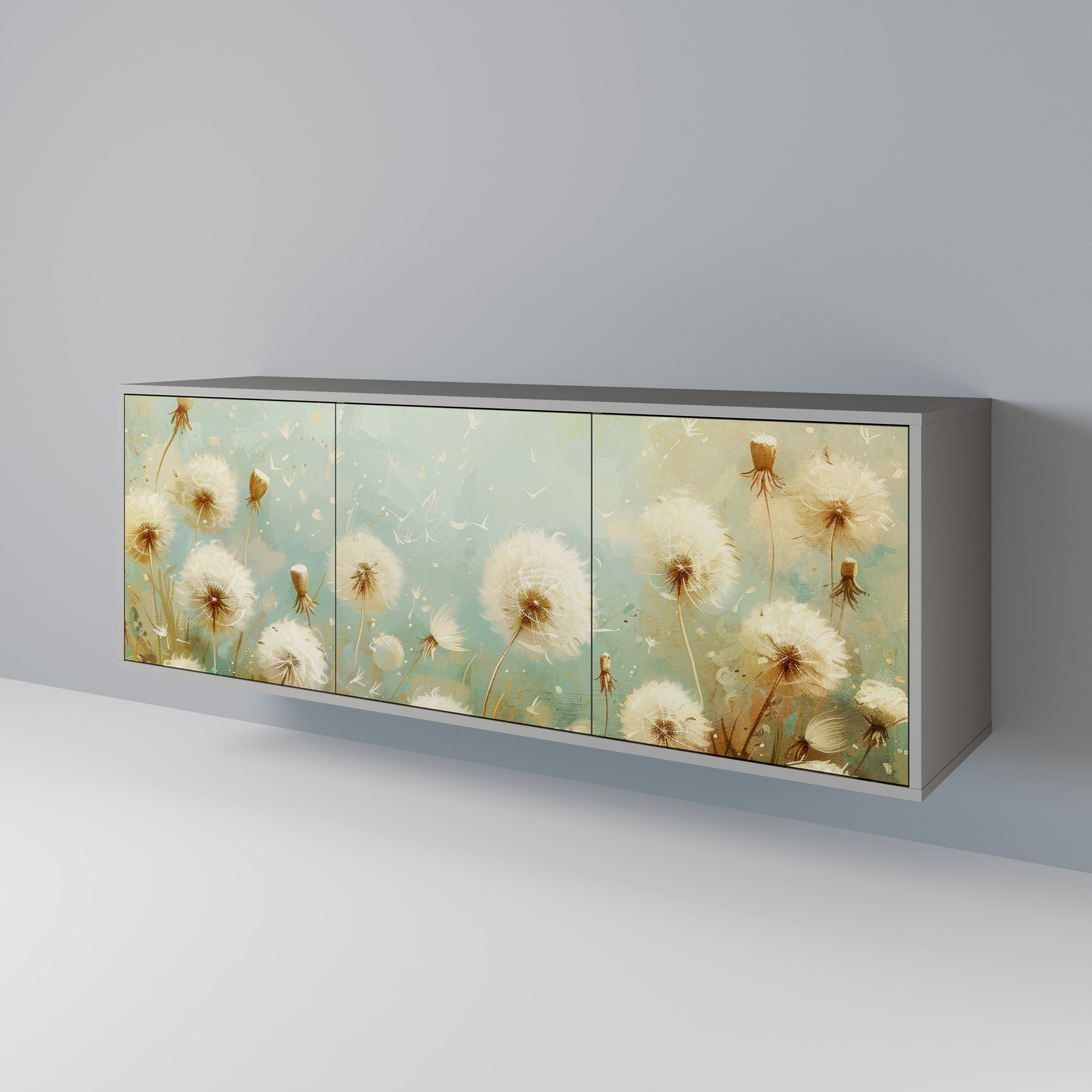 DREAMY MEADOW 3-türiges Sideboard in grauer Ausführung