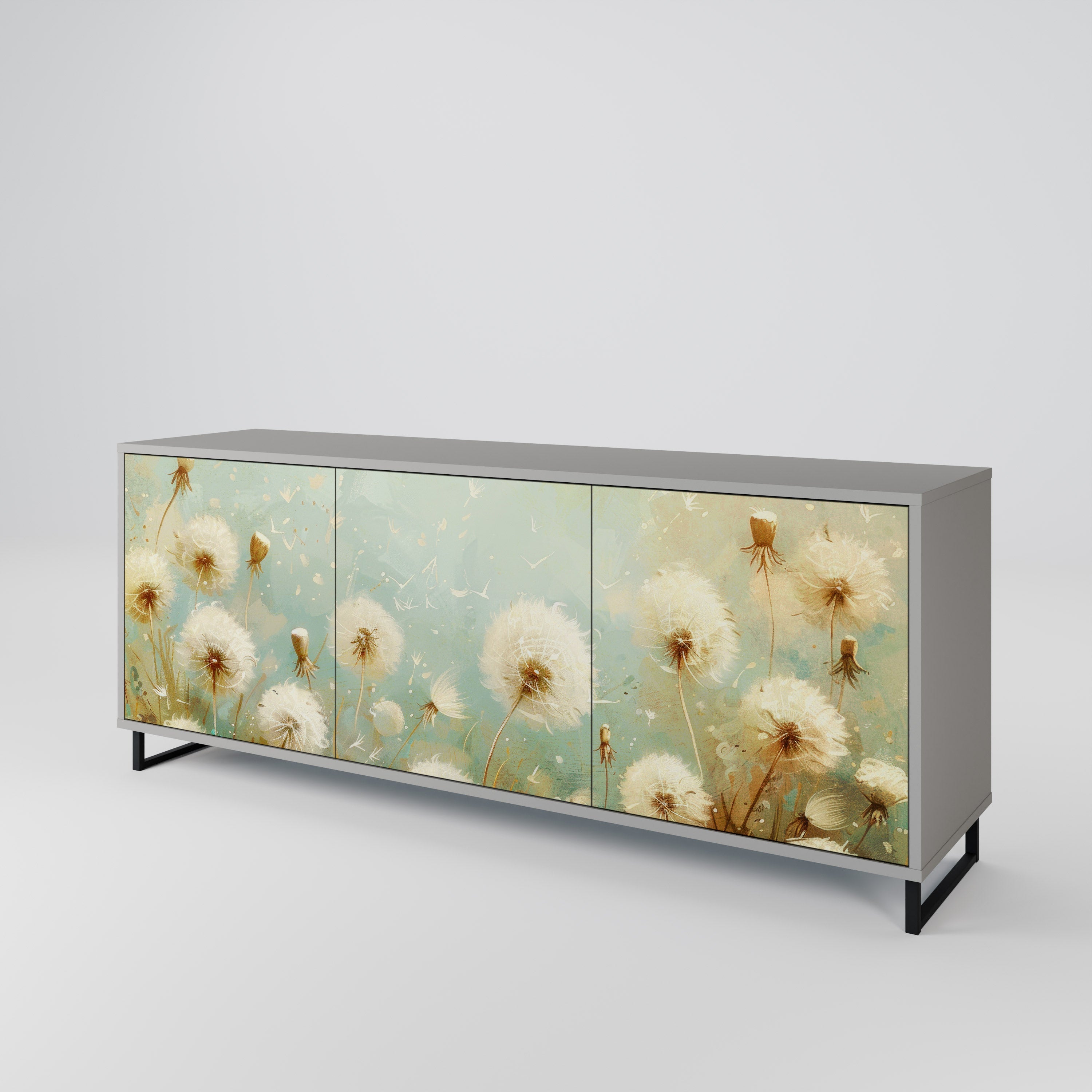 DREAMY MEADOW 3-türiges Sideboard in grauer Ausführung