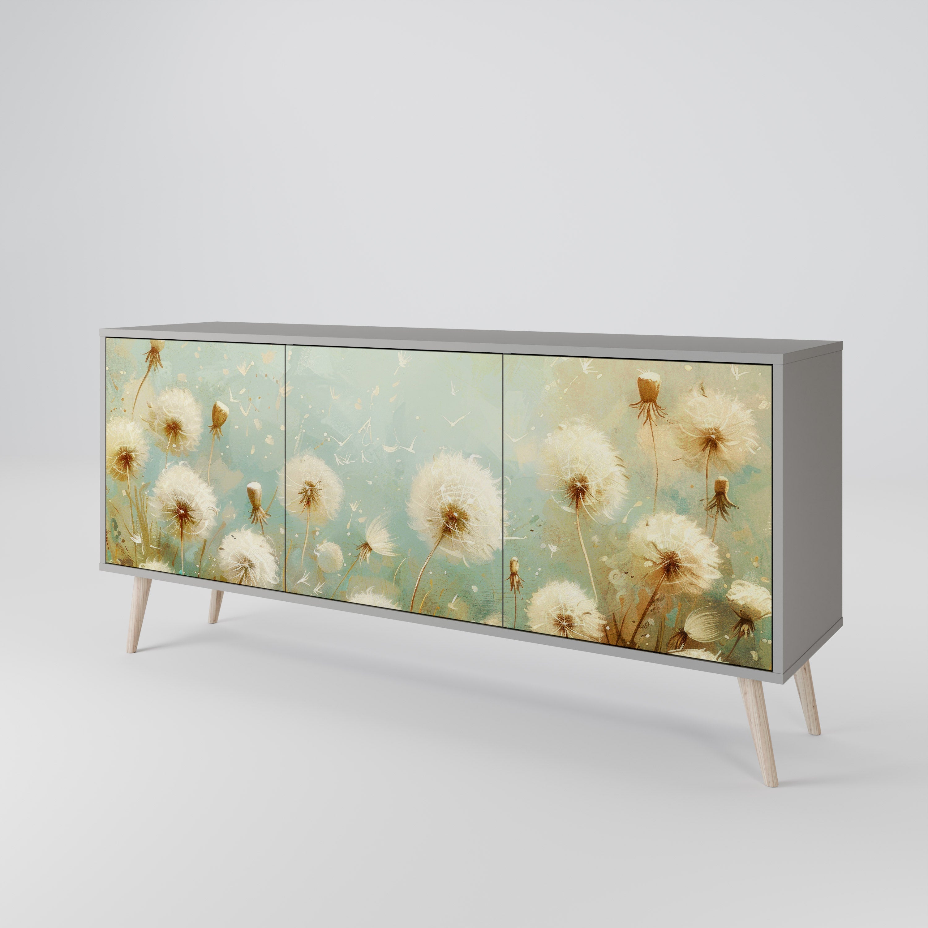 DREAMY MEADOW 3-türiges Sideboard in grauer Ausführung