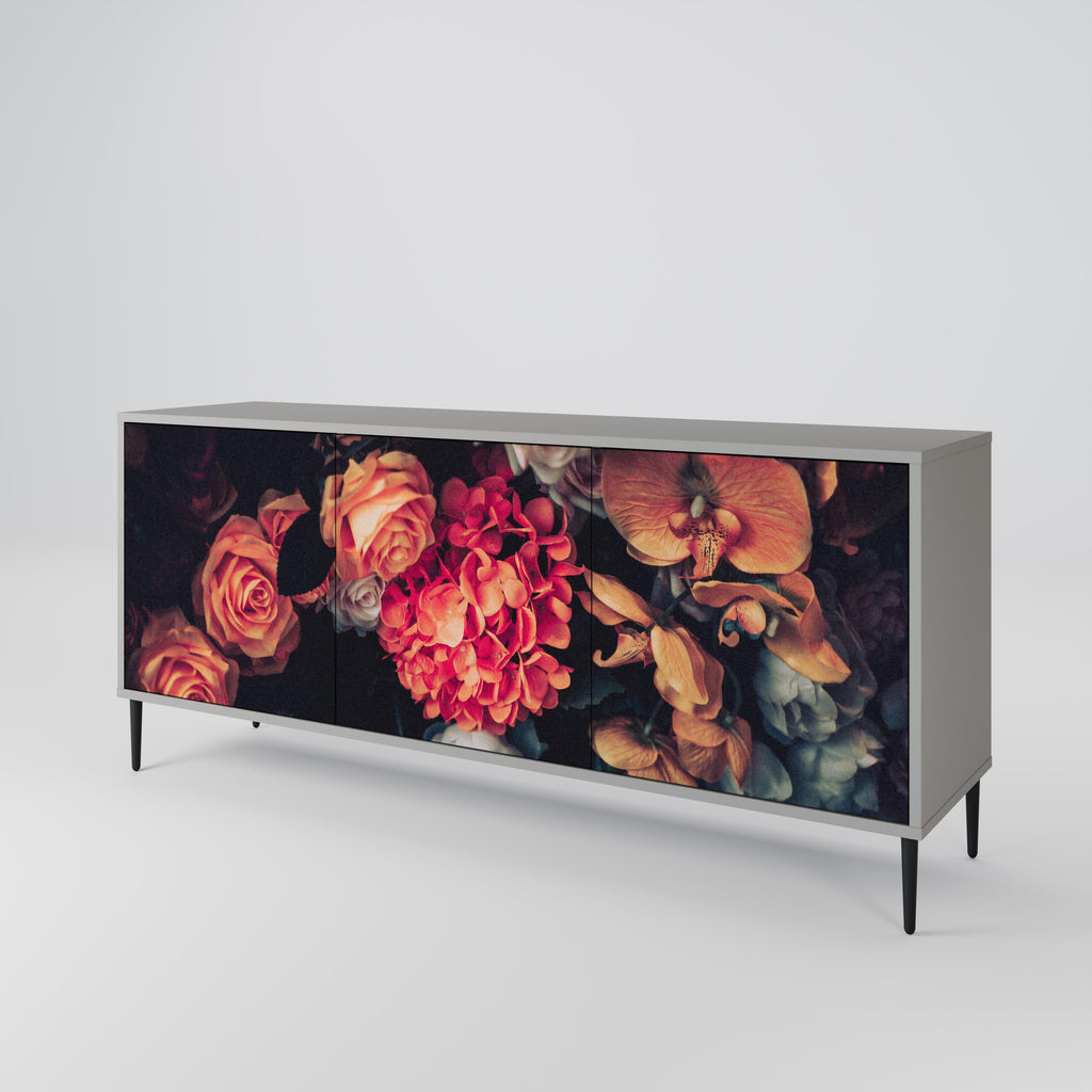NEVERENDING BLOOM Sideboard mit 3 Türen in grauer Ausführung