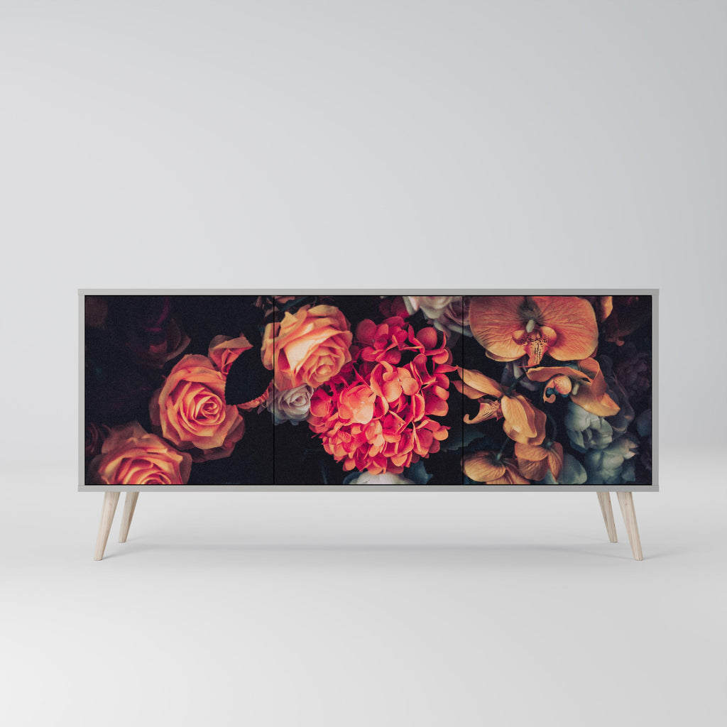 NEVERENDING BLOOM Sideboard mit 3 Türen in grauer Ausführung