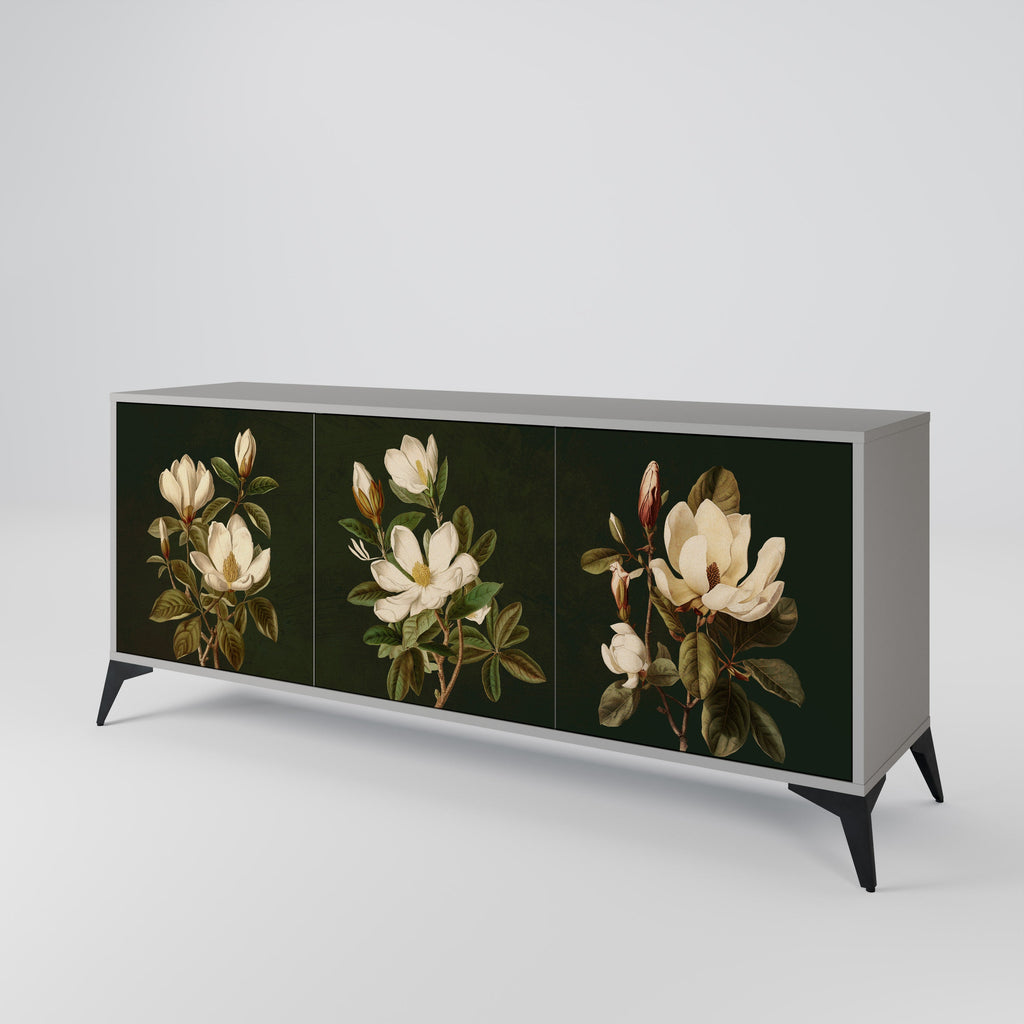 FLORAL NOIR 3-türiges Sideboard in grauem Finish