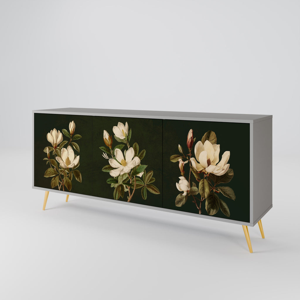FLORAL NOIR 3-türiges Sideboard in grauem Finish
