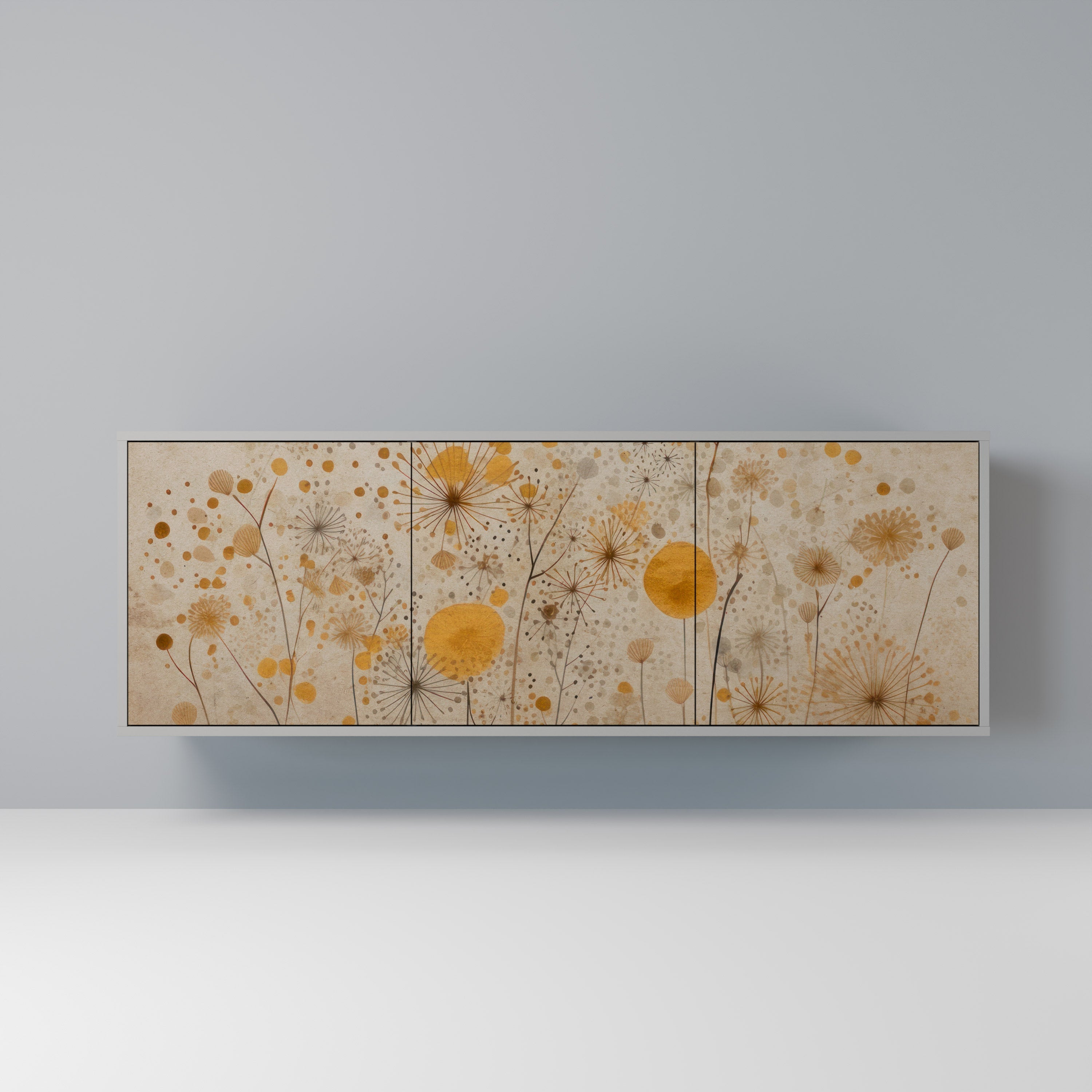 MORNING GLADE Sideboard mit 3 Türen in grauem Finish