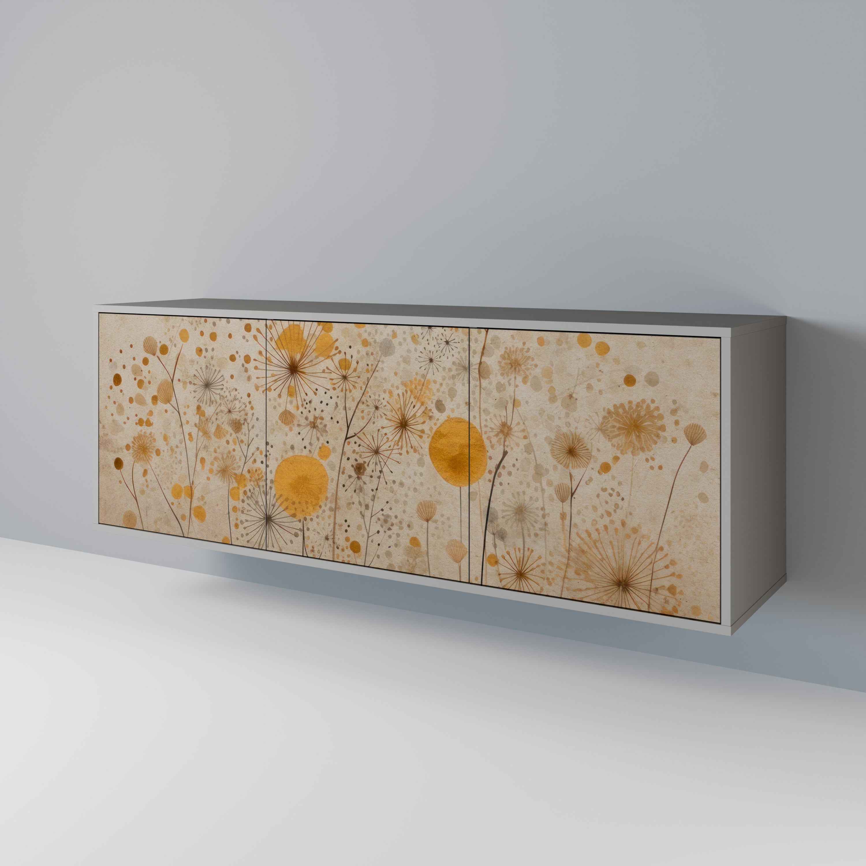 MORNING GLADE Sideboard mit 3 Türen in grauem Finish
