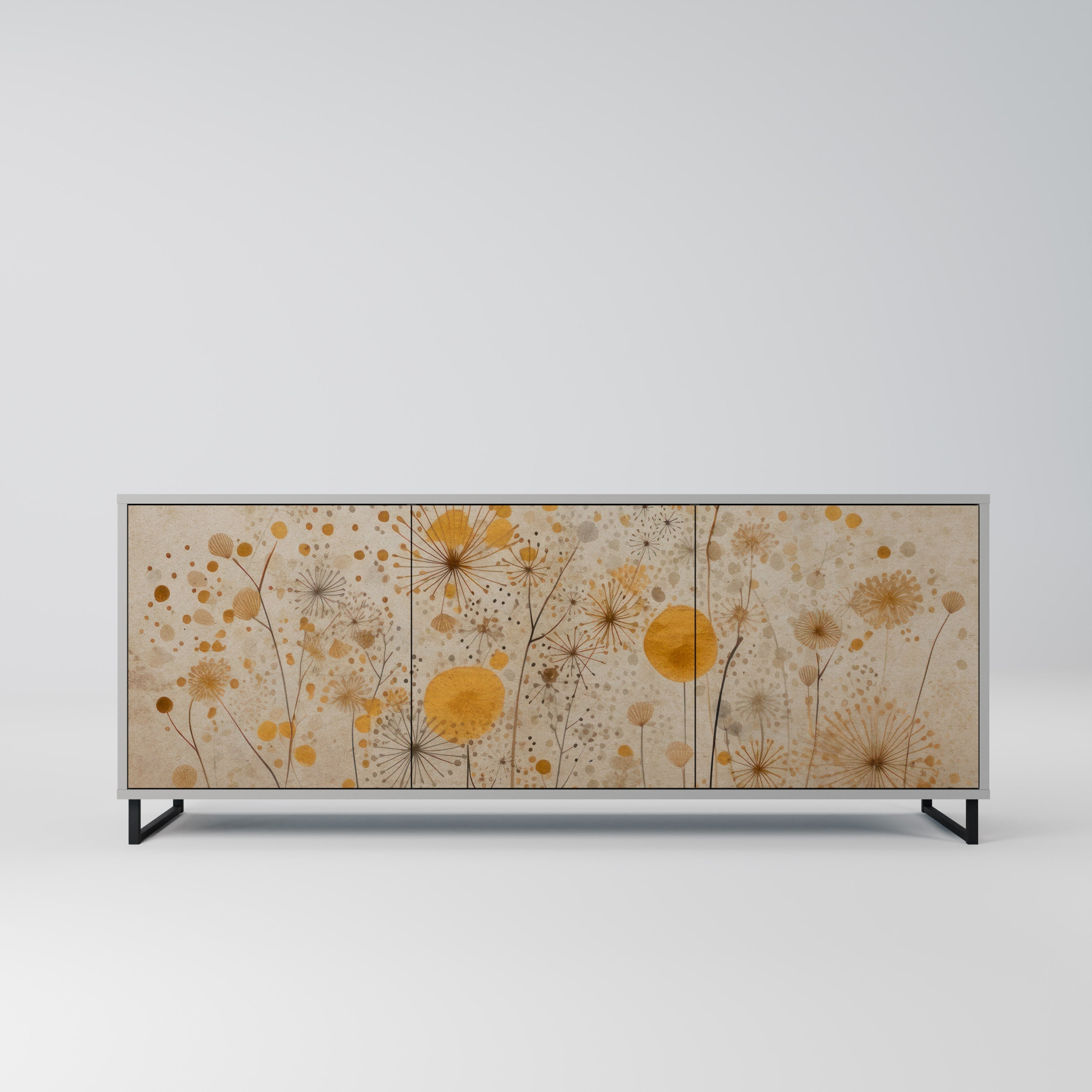 MORNING GLADE Sideboard mit 3 Türen in grauem Finish