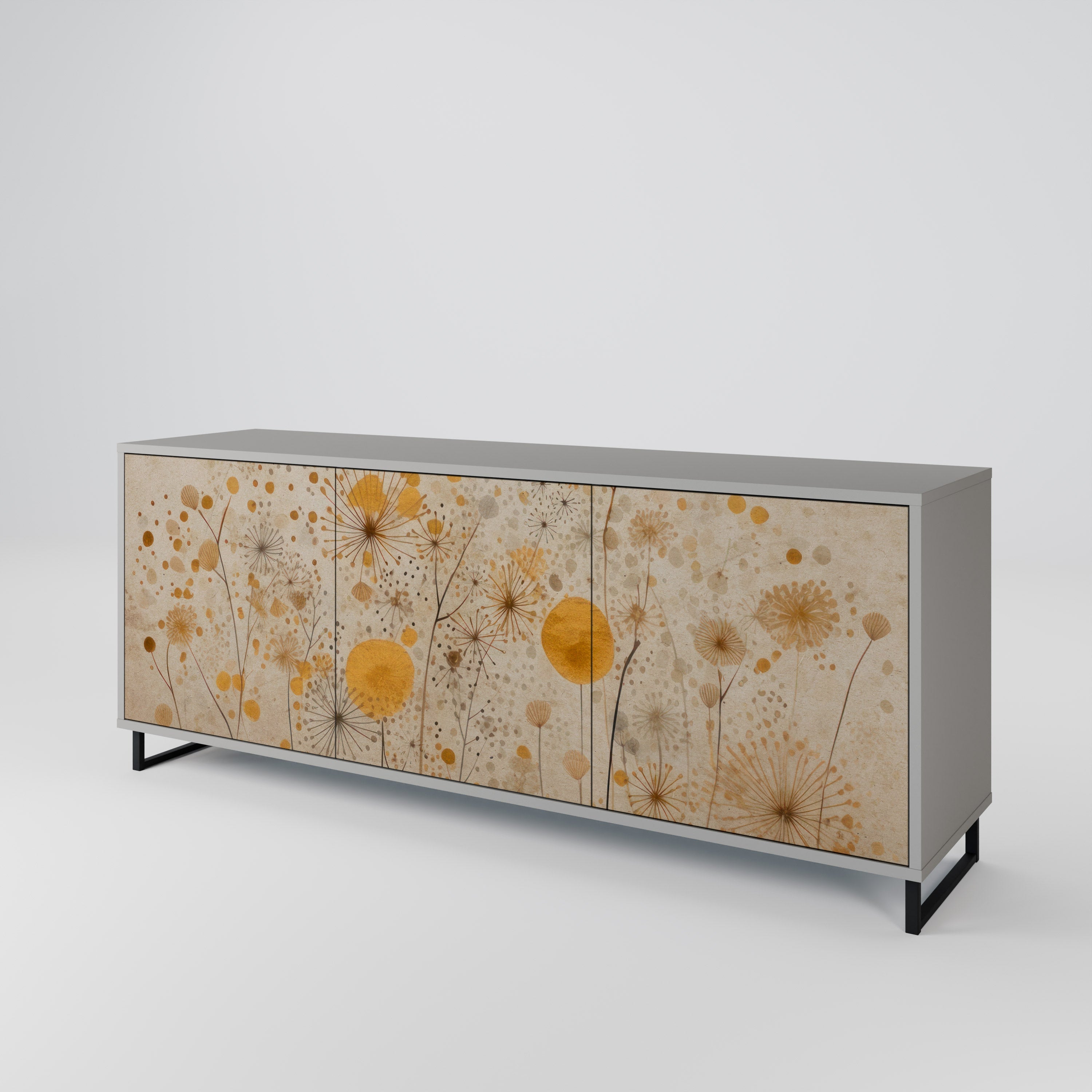 MORNING GLADE Sideboard mit 3 Türen in grauem Finish