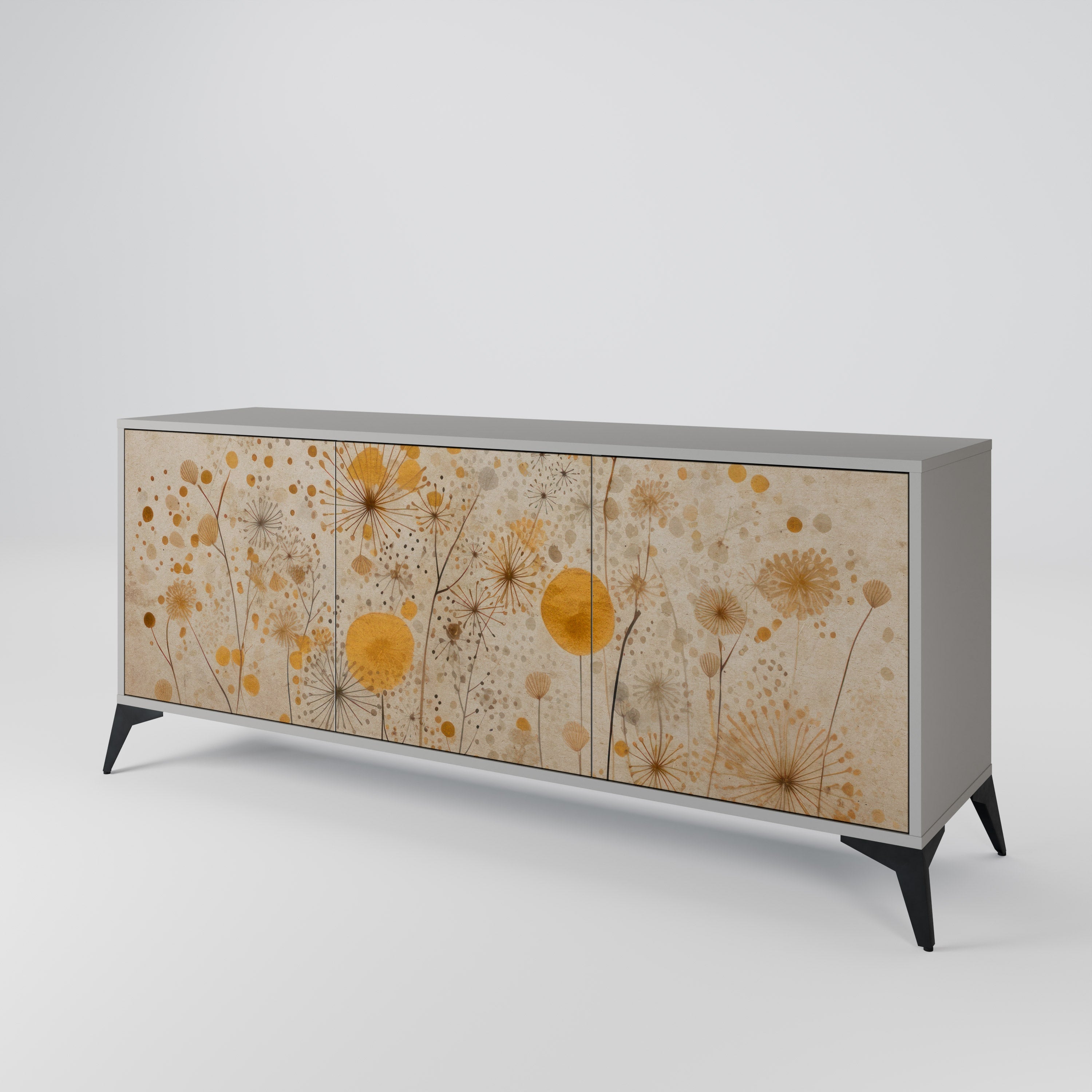 MORNING GLADE Sideboard mit 3 Türen in grauem Finish
