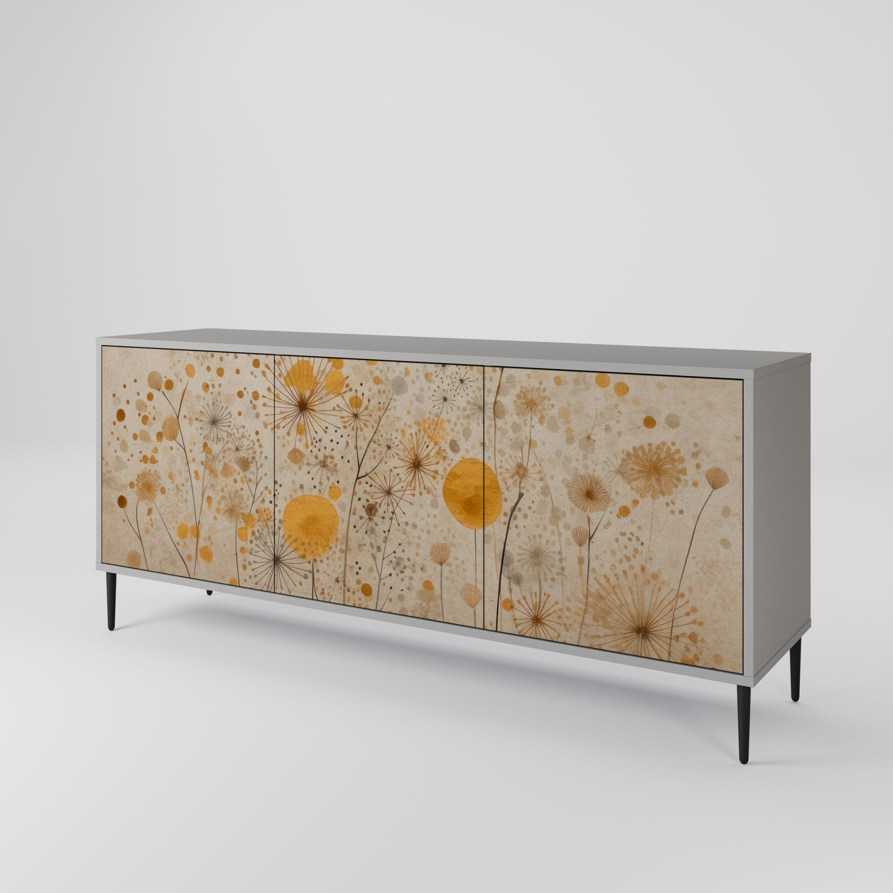 MORNING GLADE Sideboard mit 3 Türen in grauem Finish