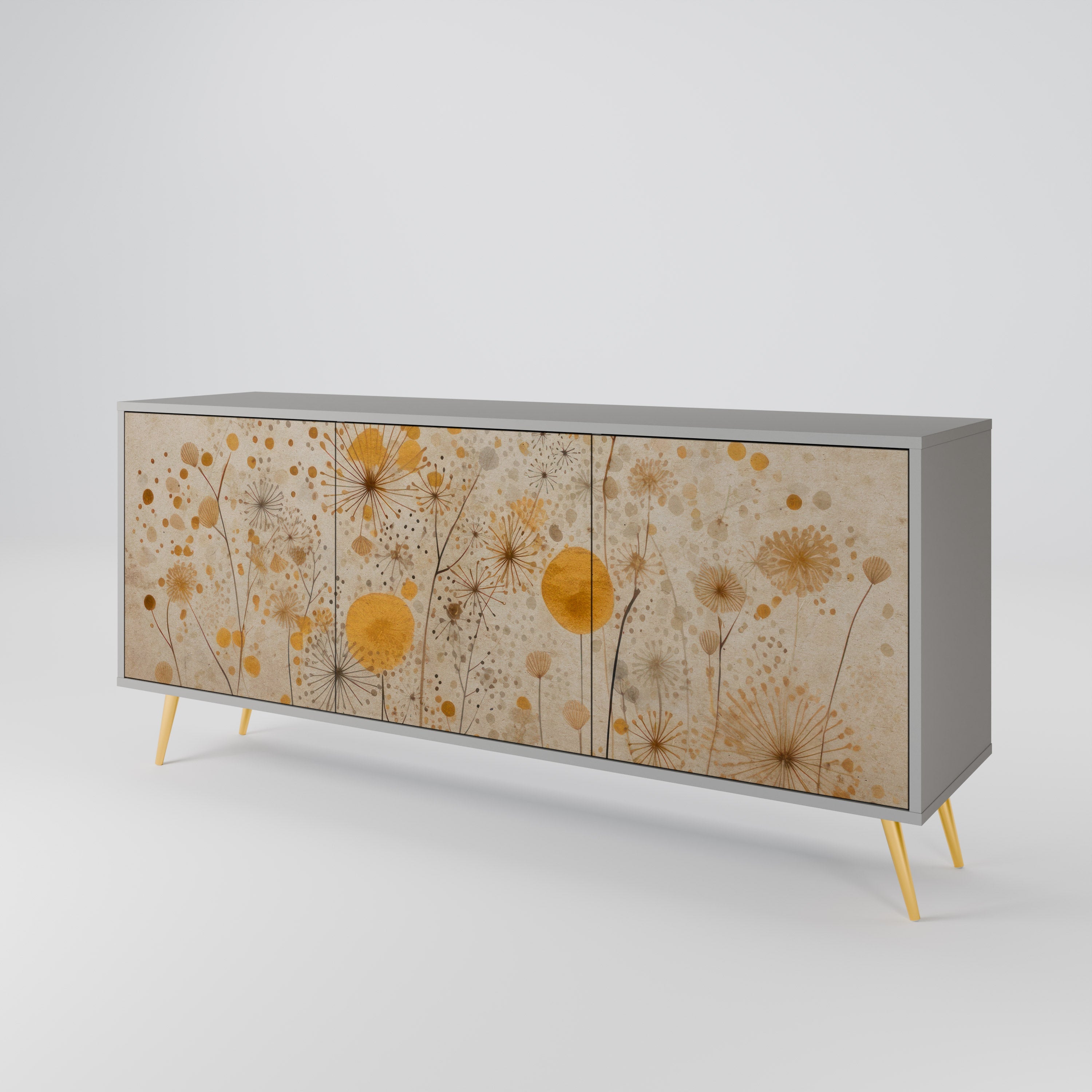 MORNING GLADE Sideboard mit 3 Türen in grauem Finish