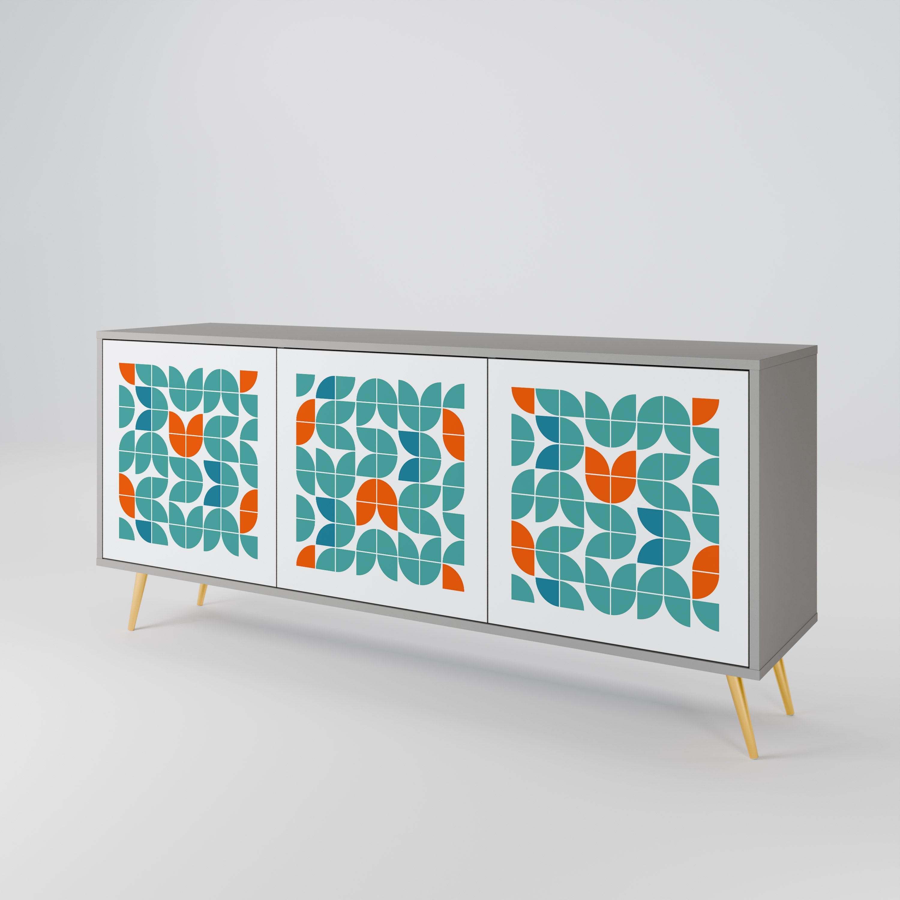 BE THE CHANGE 3-türiges Sideboard in grauer Ausführung
