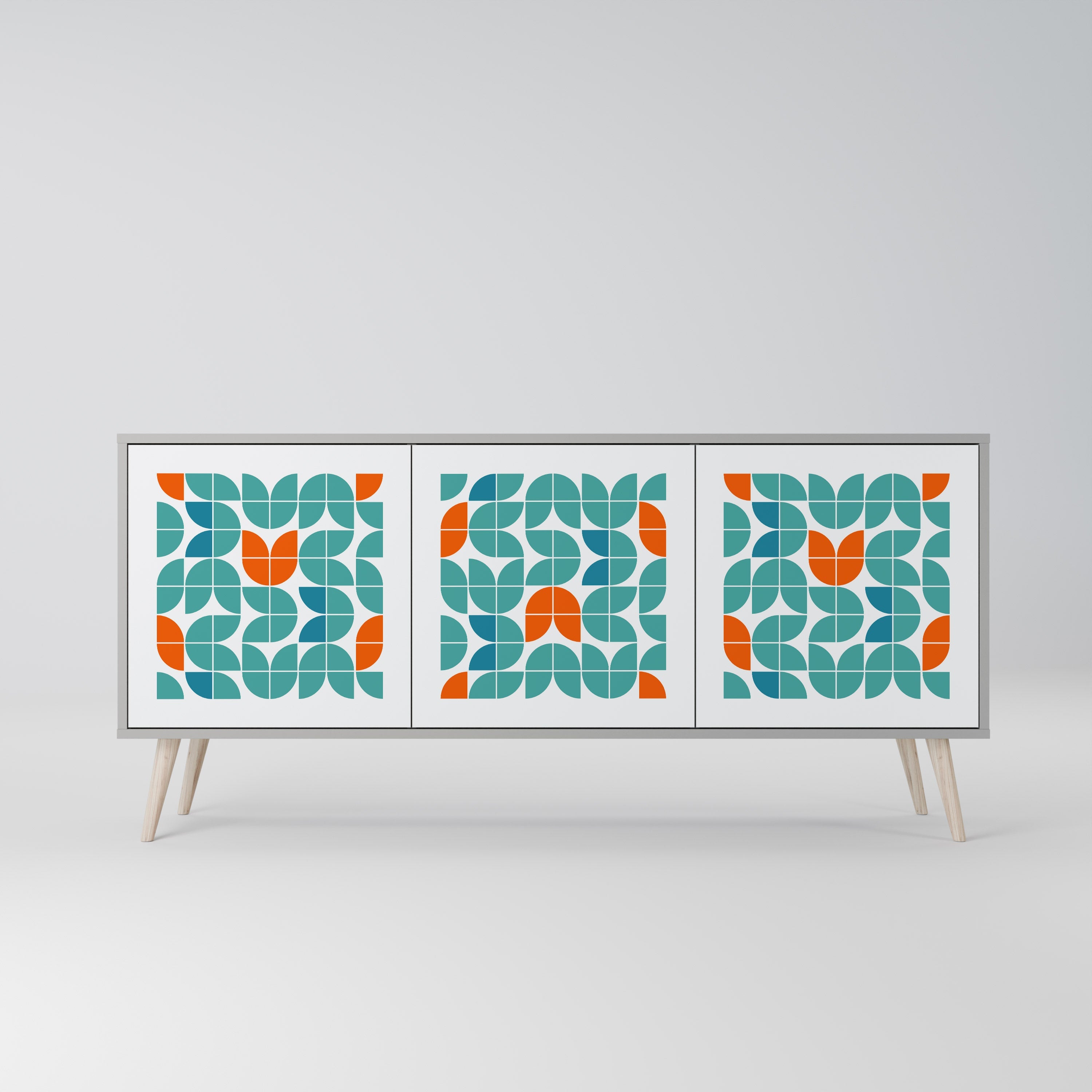 BE THE CHANGE 3-türiges Sideboard in grauer Ausführung