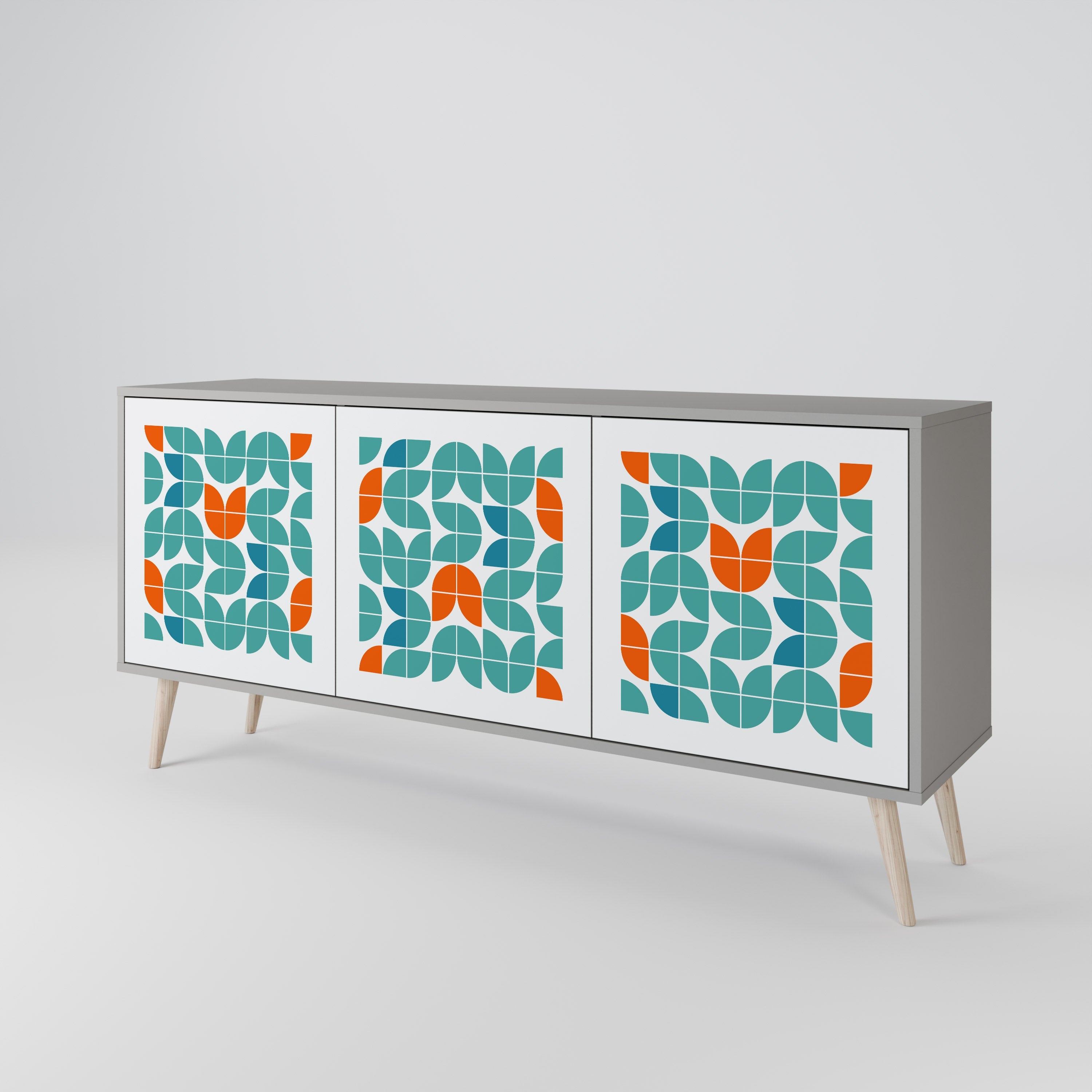 BE THE CHANGE 3-türiges Sideboard in grauer Ausführung