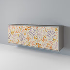 SPRING WHIMSY 3-Door Sideboard in Grey Finish