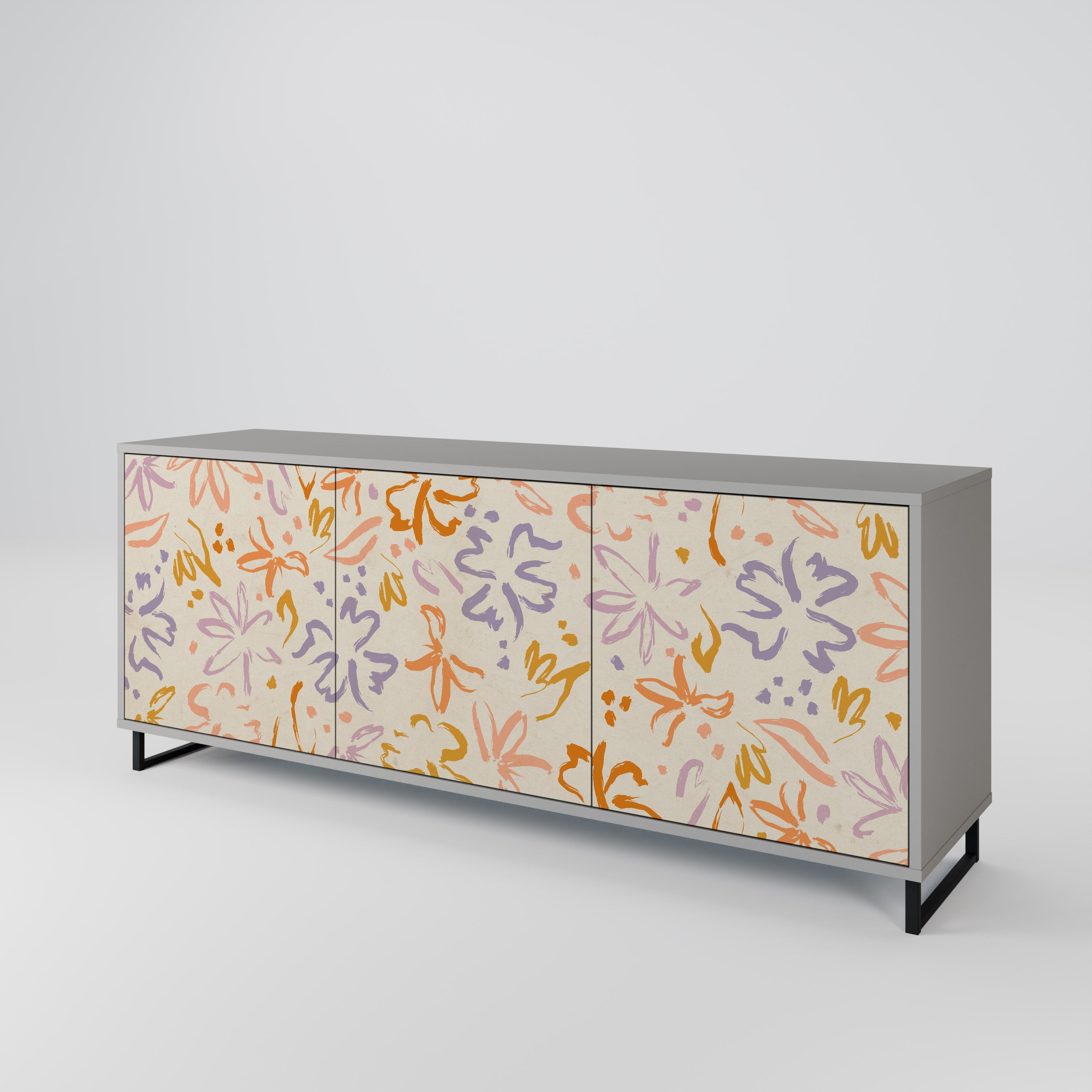 SPRING WHIMSY Sideboard mit 3 Türen in grauem Finish
