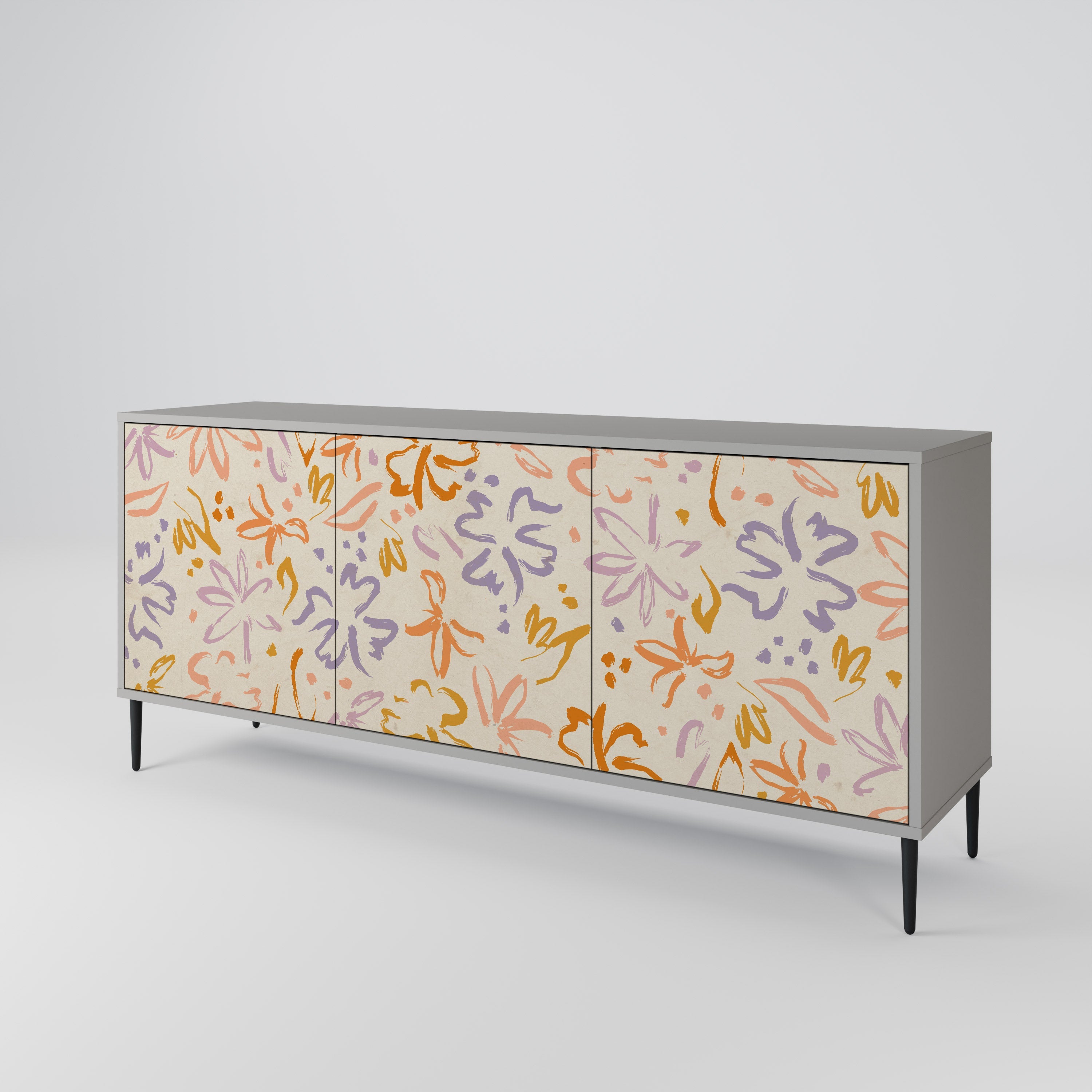 SPRING WHIMSY Sideboard mit 3 Türen in grauem Finish