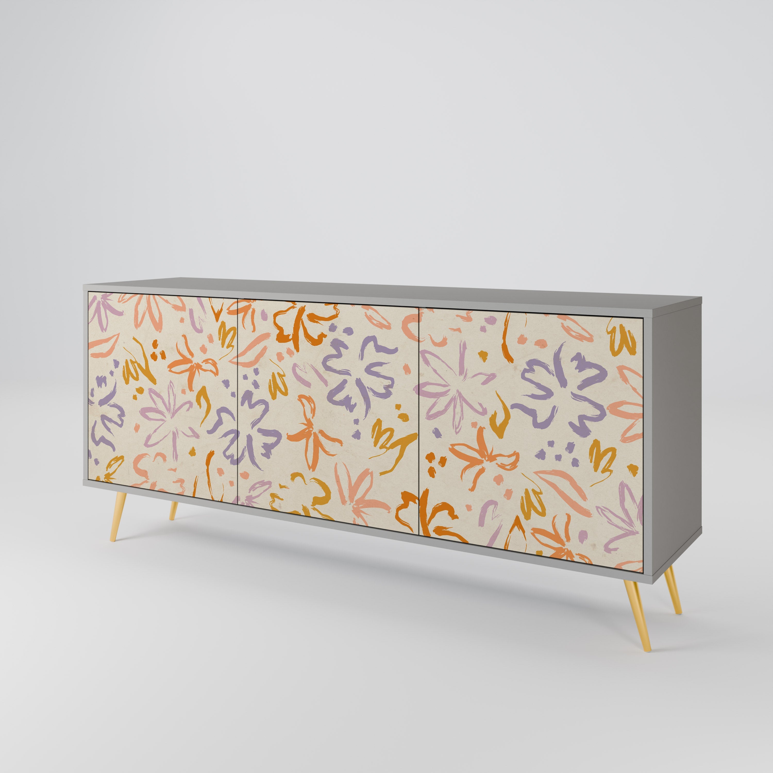 SPRING WHIMSY Sideboard mit 3 Türen in grauem Finish