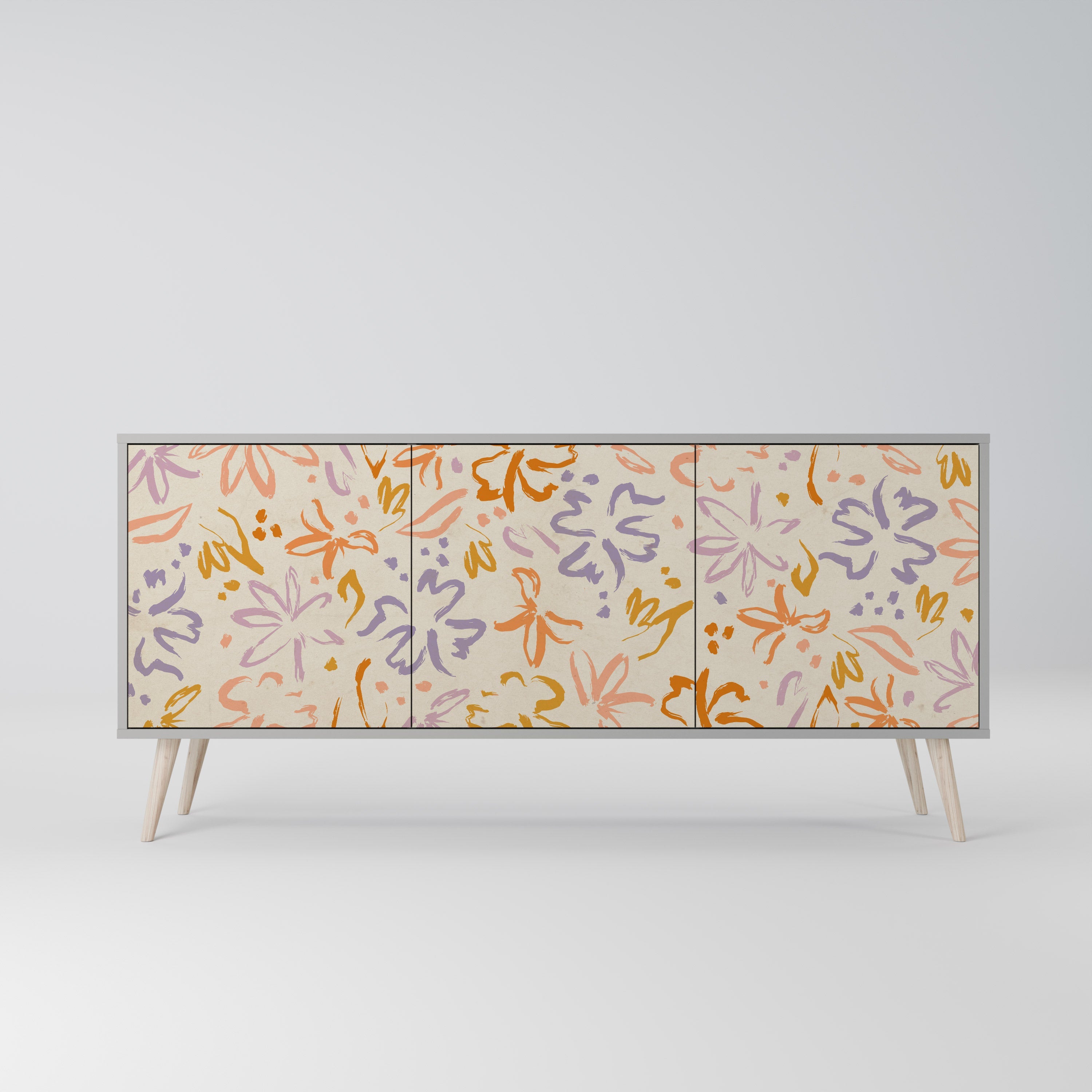SPRING WHIMSY Sideboard mit 3 Türen in grauem Finish
