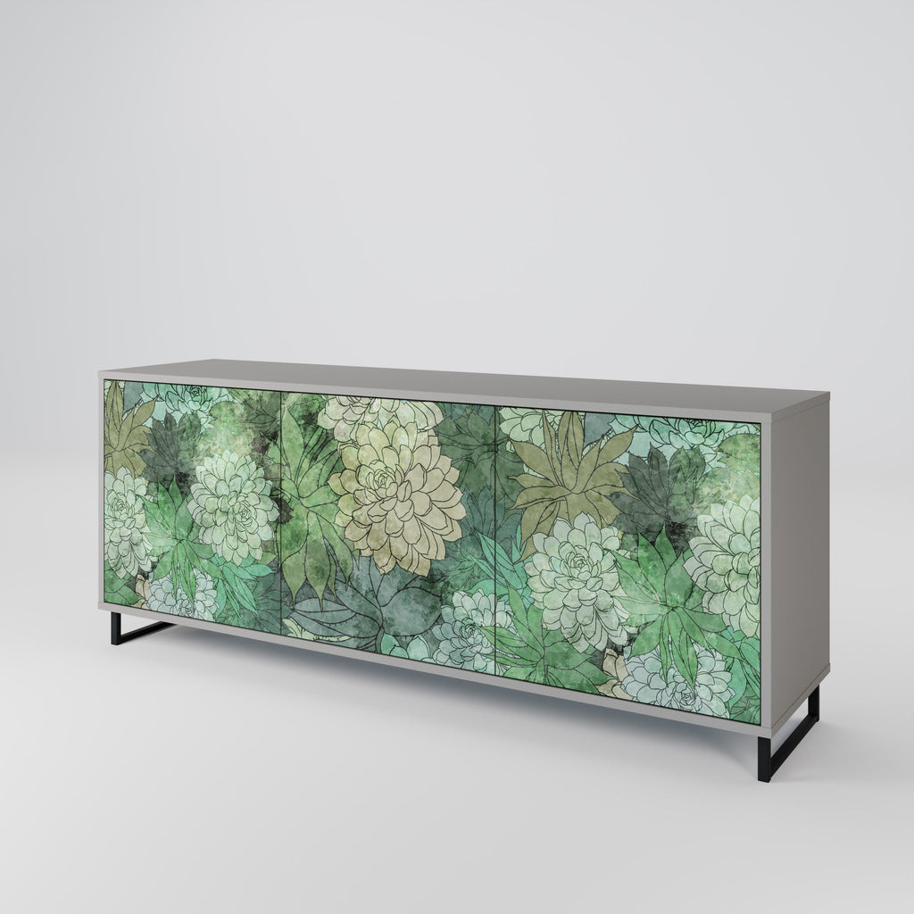 SUCCULENT CLUSTER 3-türiges Sideboard in grauer Ausführung