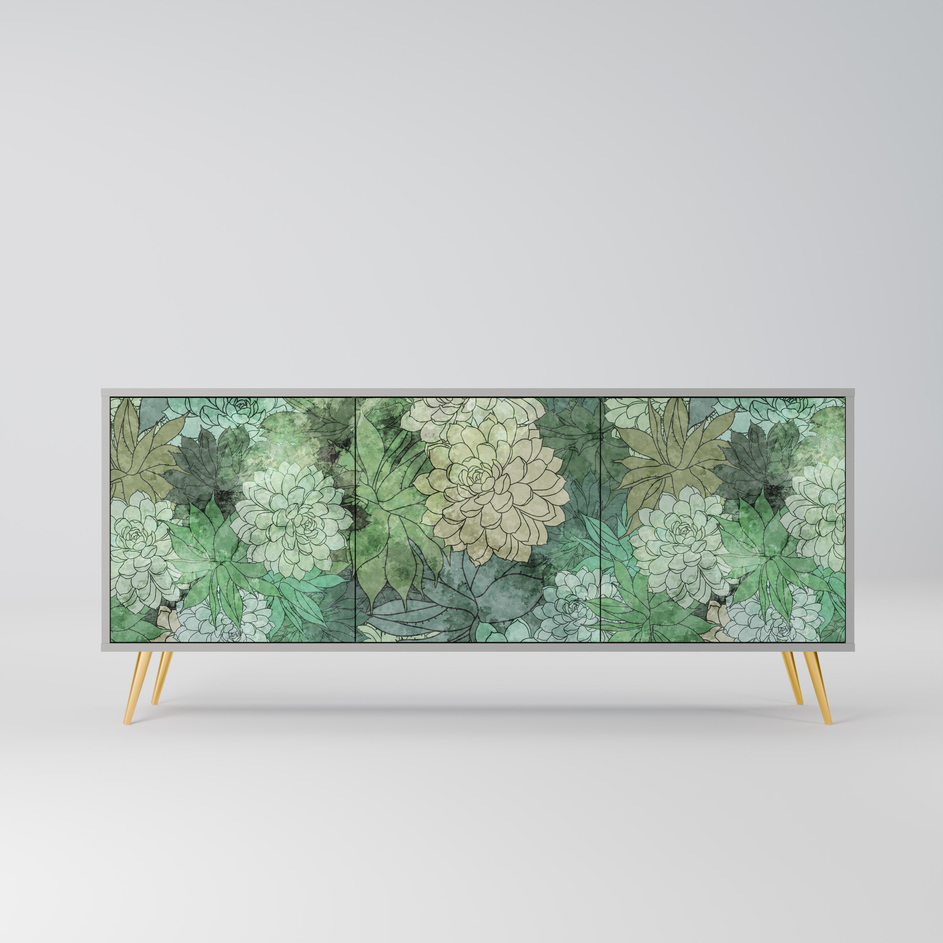 SUCCULENT CLUSTER 3-türiges Sideboard in grauer Ausführung