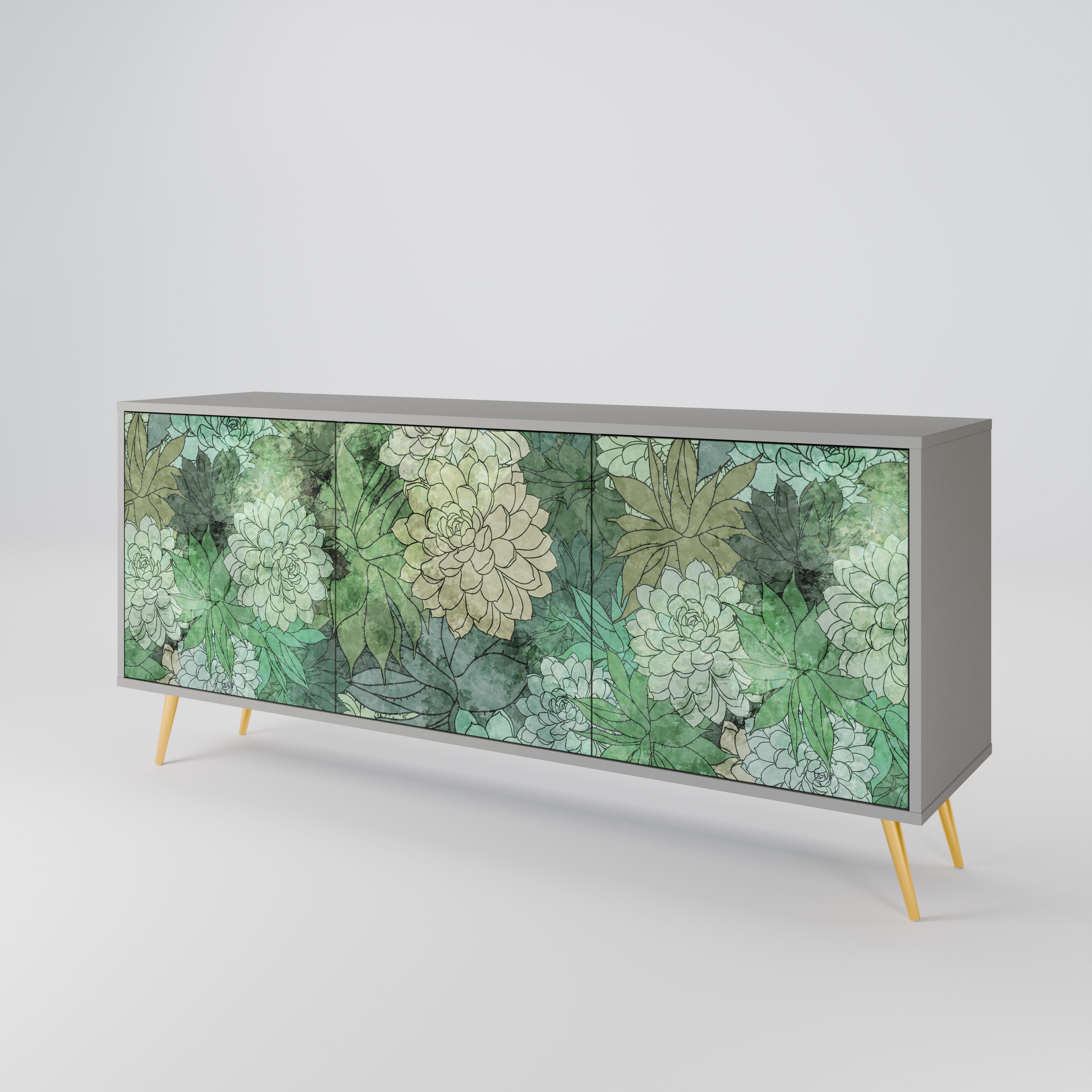 SUCCULENT CLUSTER 3-türiges Sideboard in grauer Ausführung