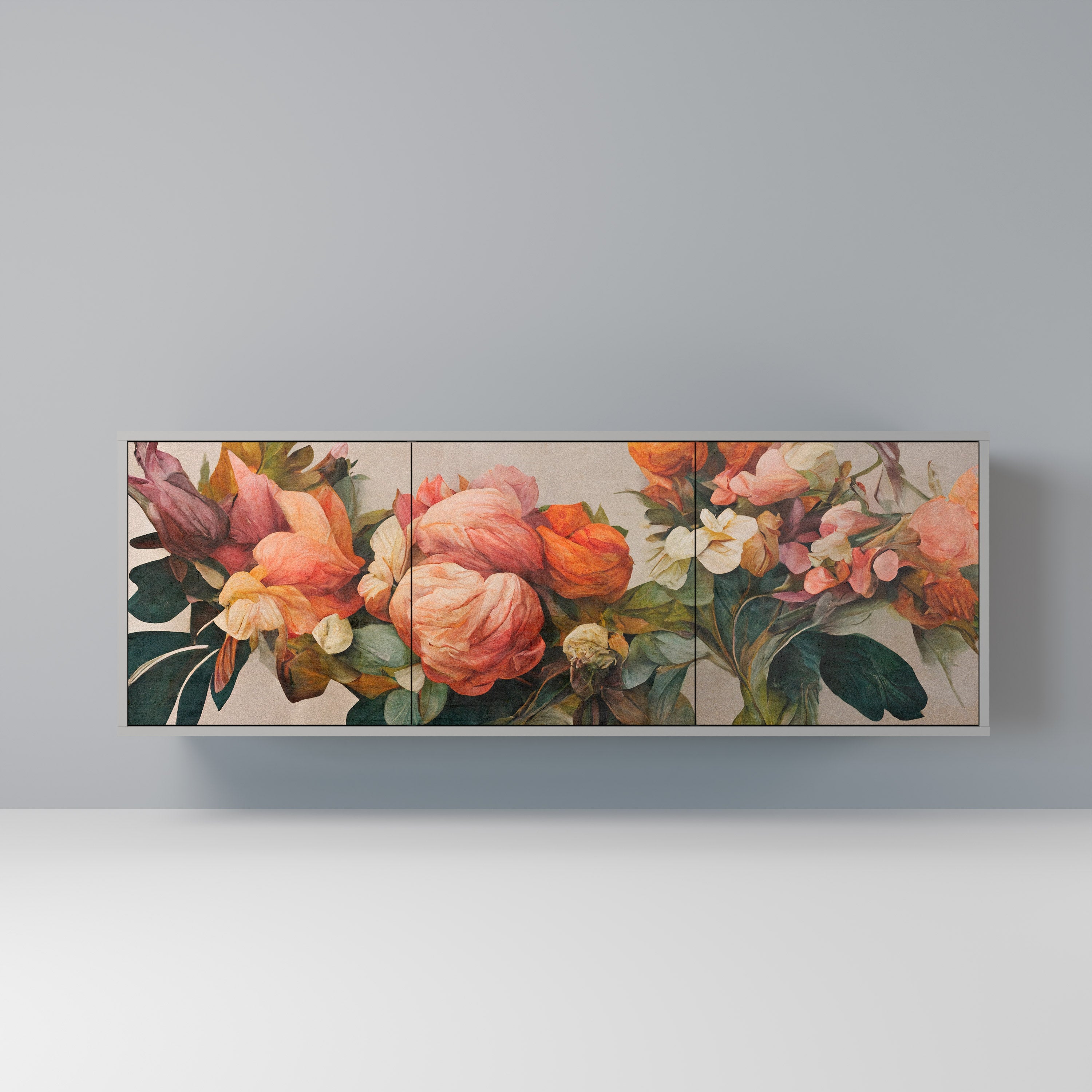 STYLISH BEAUTY 3-türiges Sideboard in grauem Finish