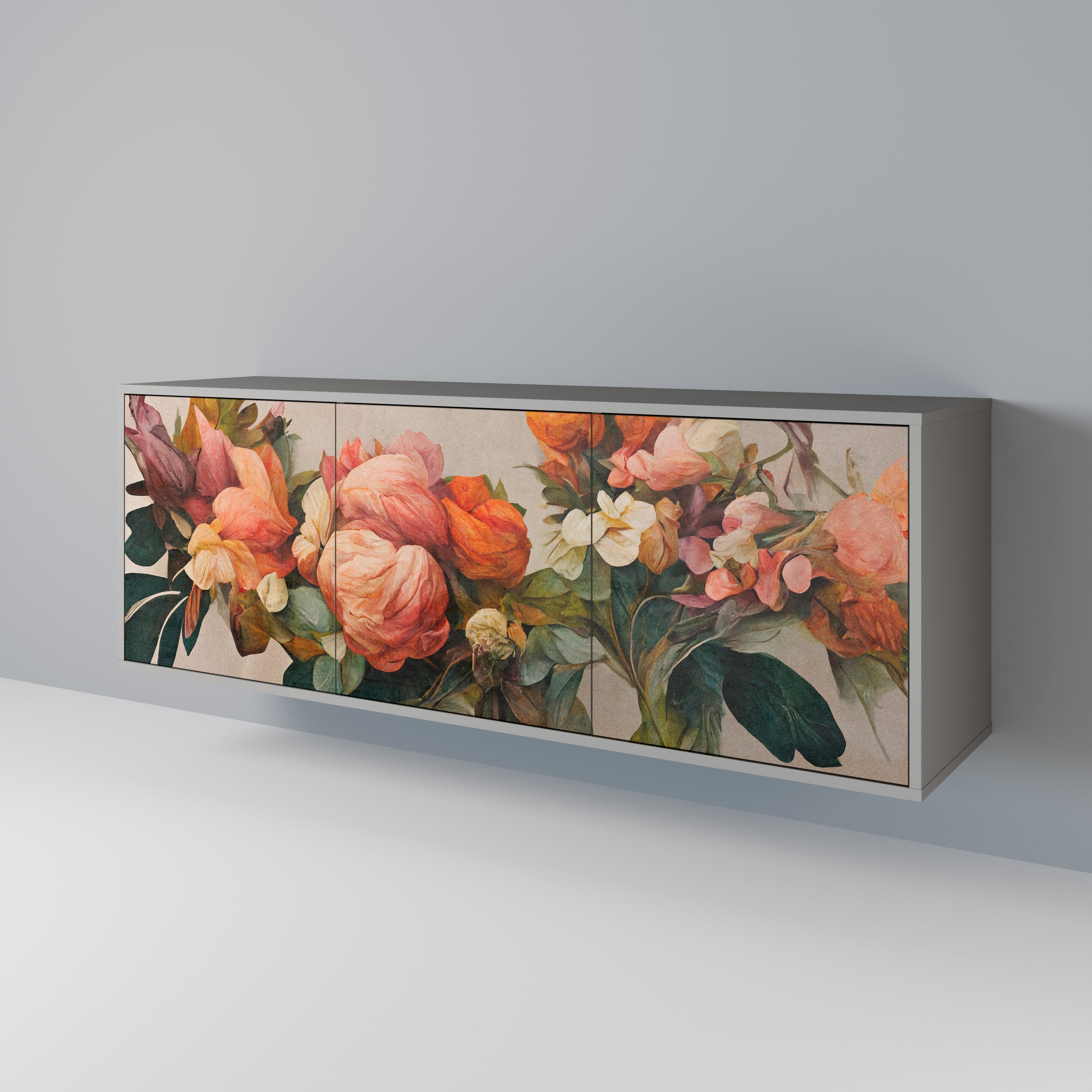 STYLISH BEAUTY 3-türiges Sideboard in grauem Finish