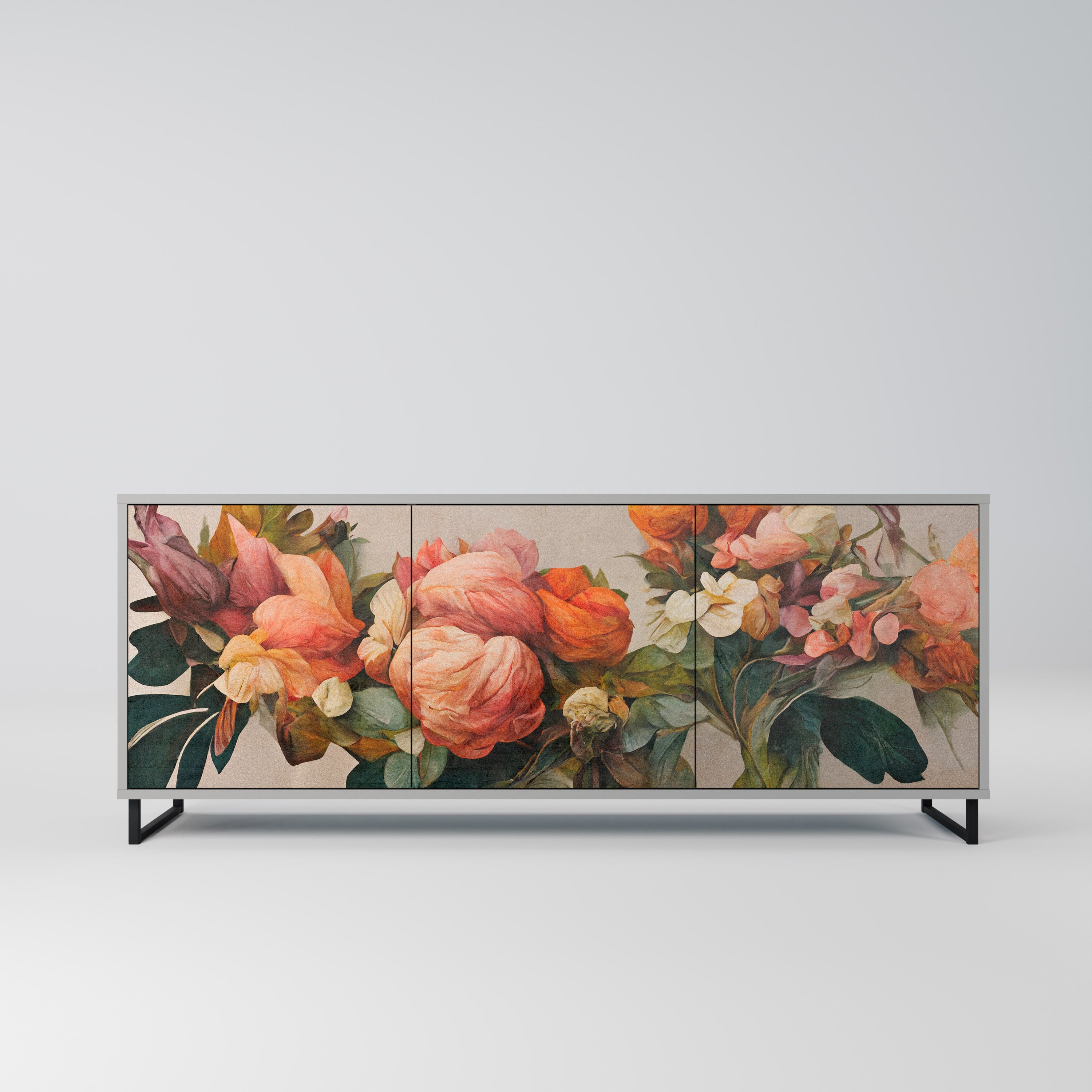 STYLISH BEAUTY 3-türiges Sideboard in grauem Finish