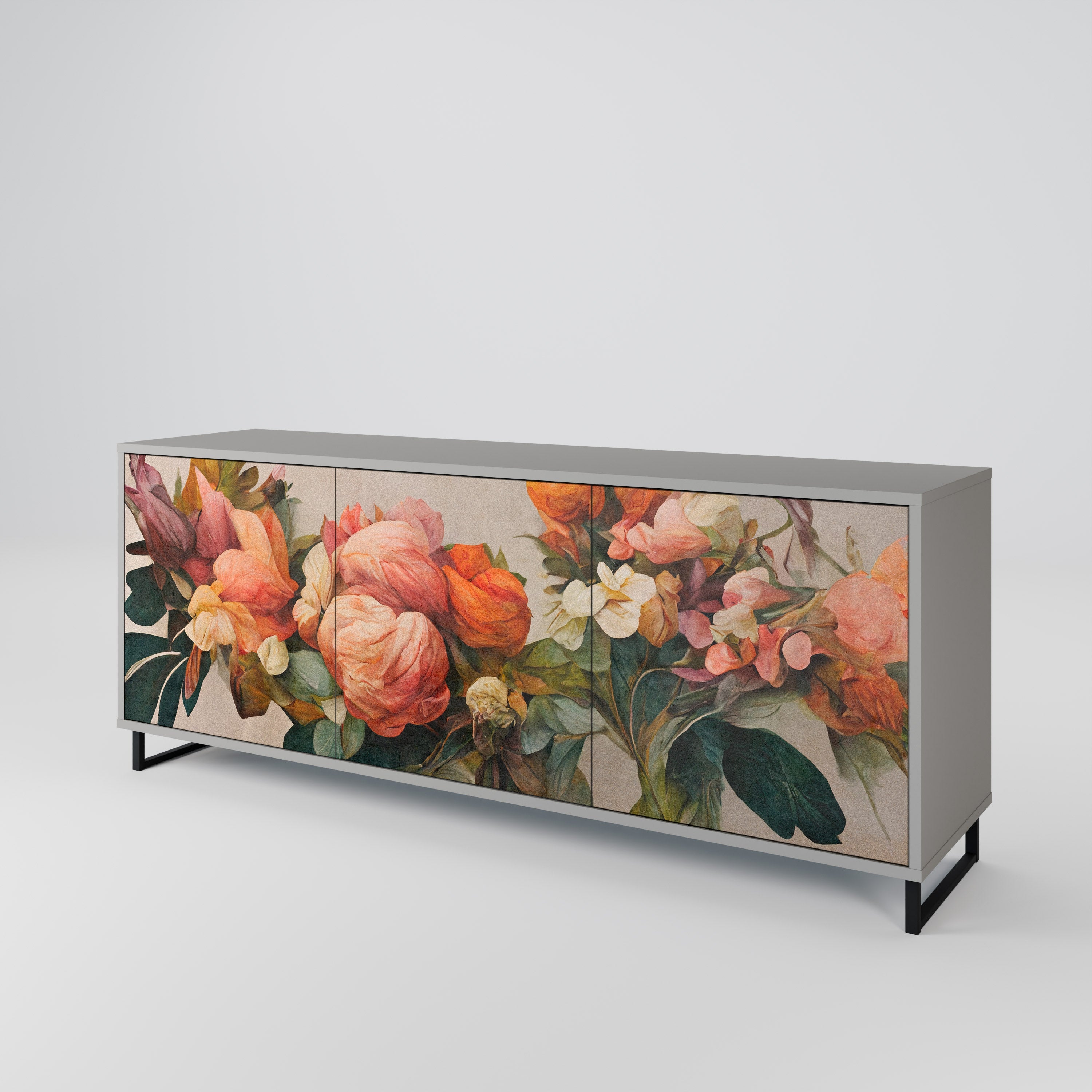 STYLISH BEAUTY 3-türiges Sideboard in grauem Finish