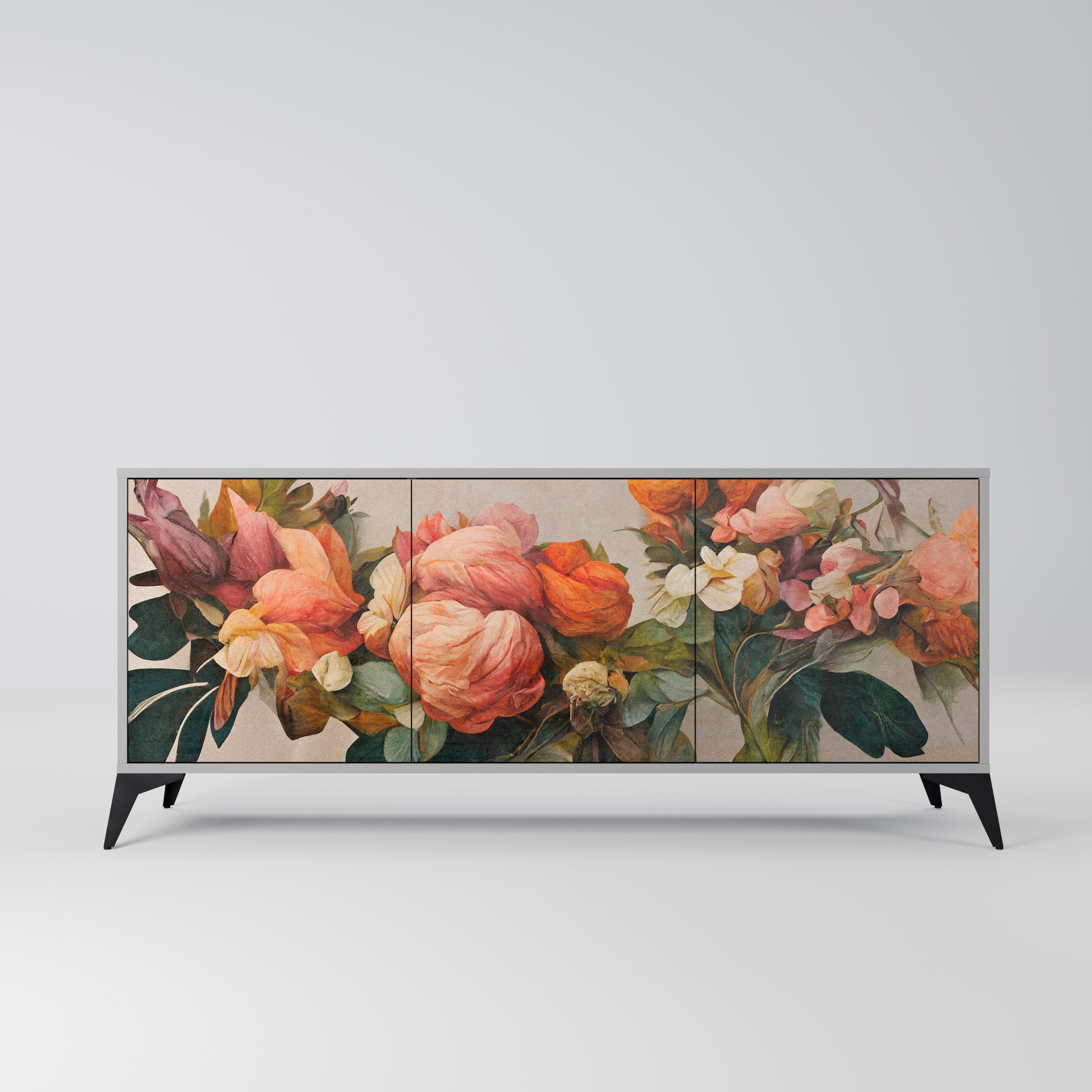 STYLISH BEAUTY 3-türiges Sideboard in grauem Finish