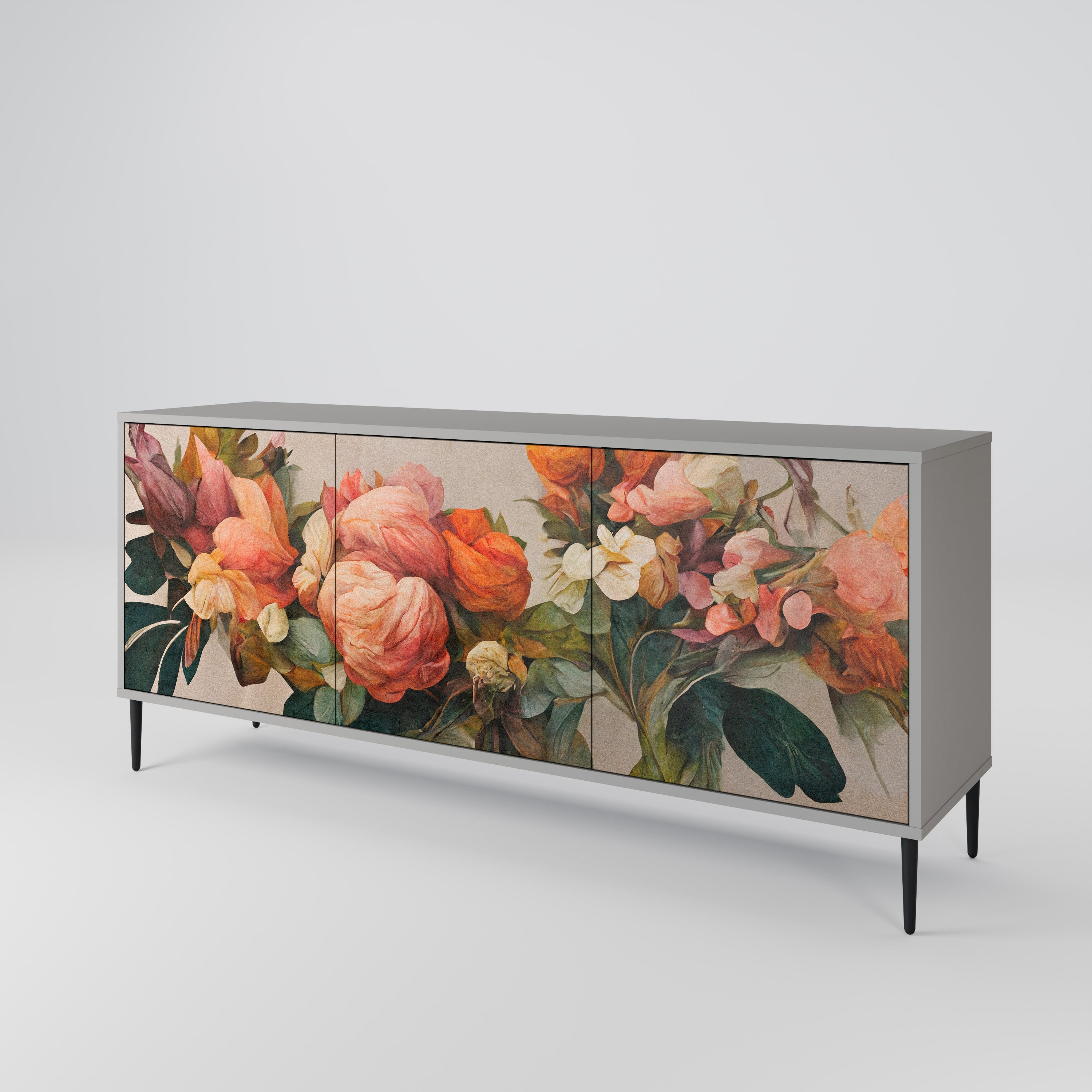 STYLISH BEAUTY 3-türiges Sideboard in grauem Finish