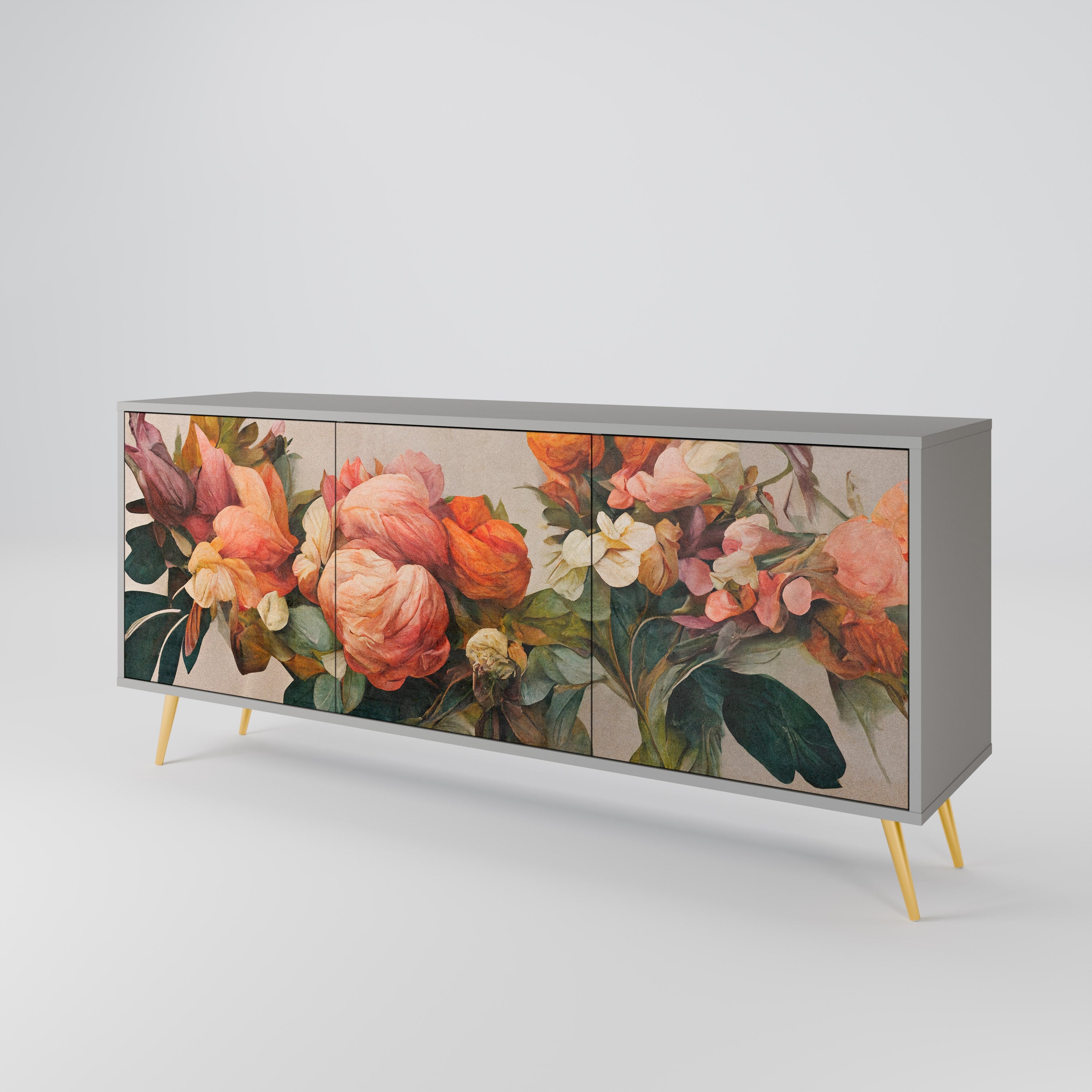 STYLISH BEAUTY 3-türiges Sideboard in grauem Finish