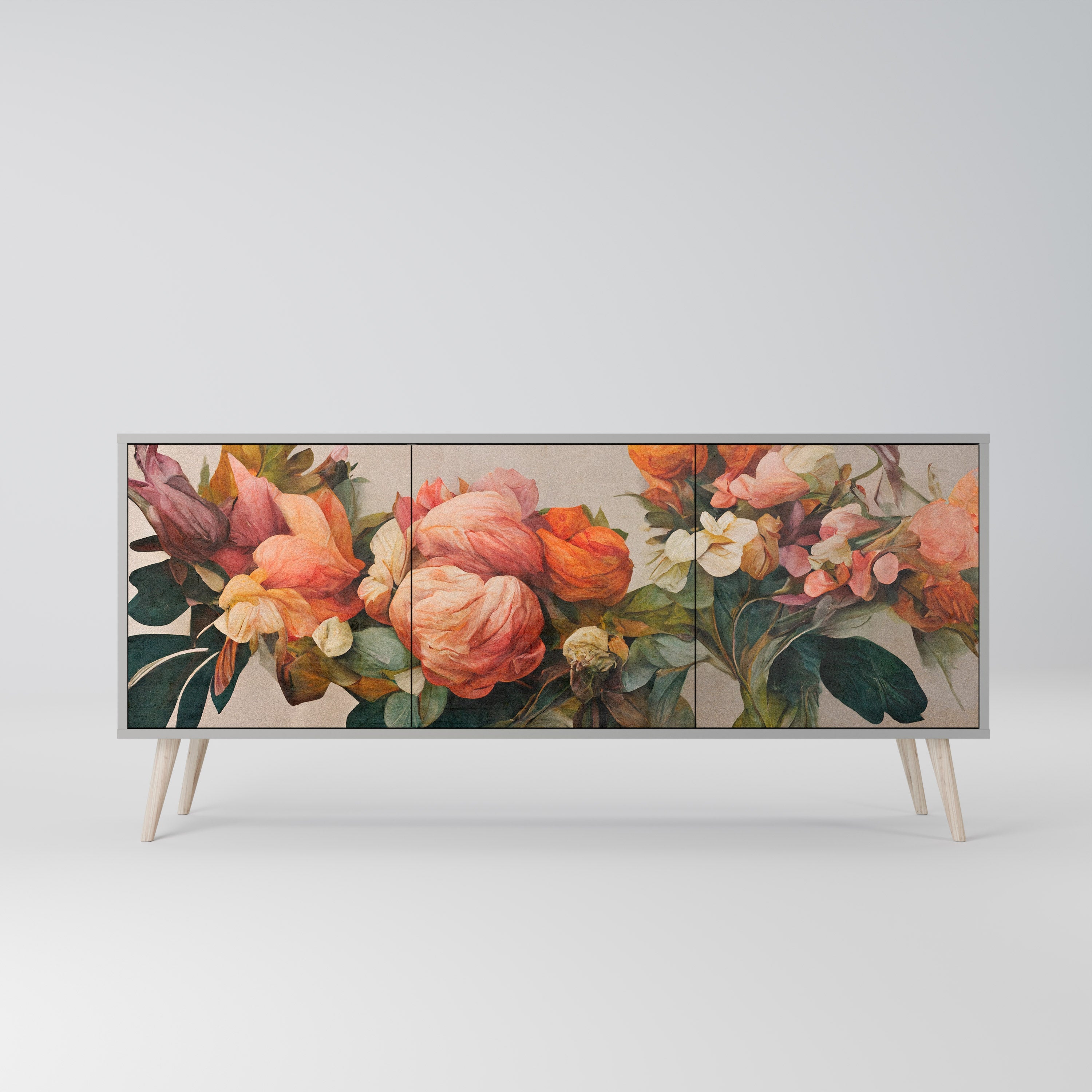 STYLISH BEAUTY 3-türiges Sideboard in grauem Finish