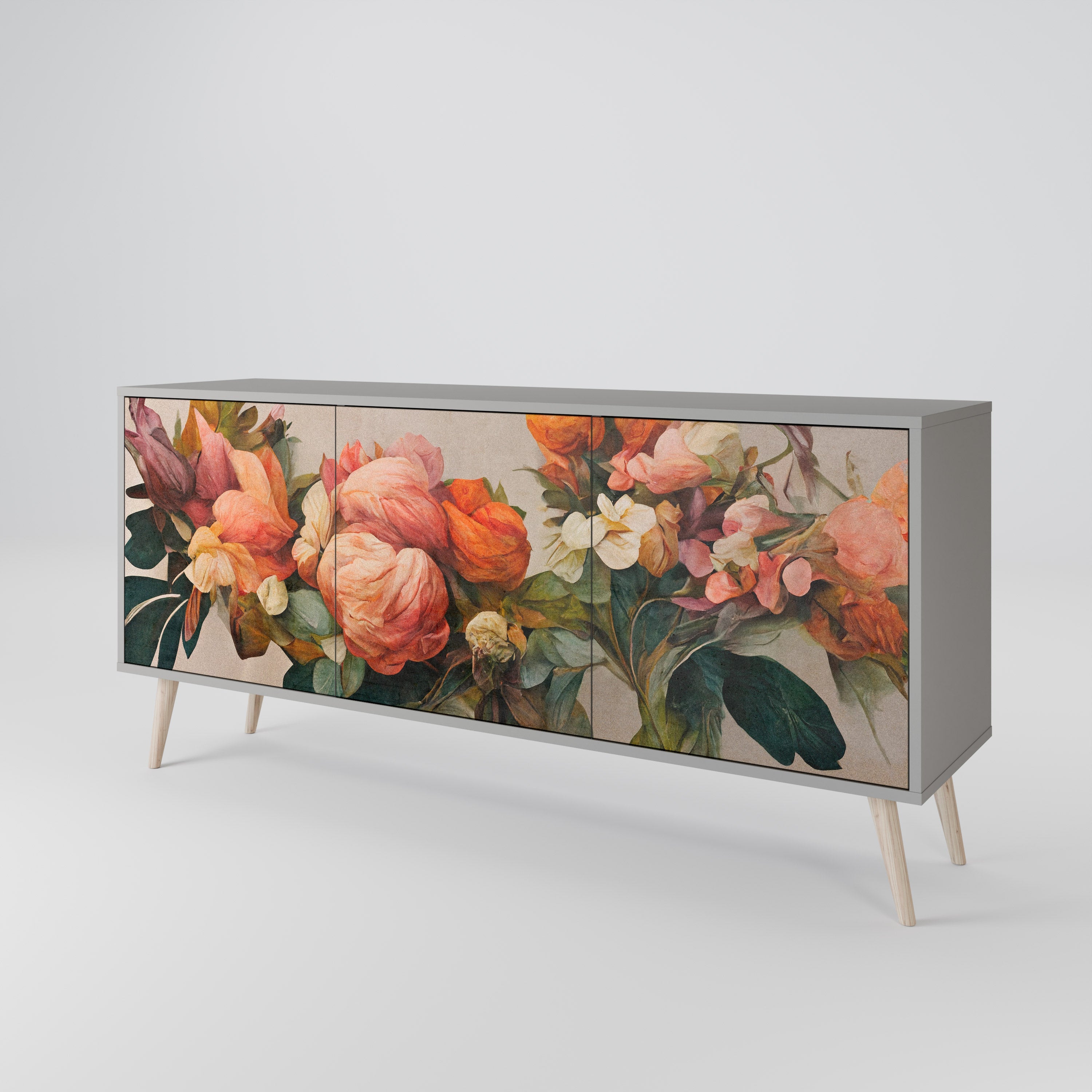 STYLISH BEAUTY 3-türiges Sideboard in grauem Finish