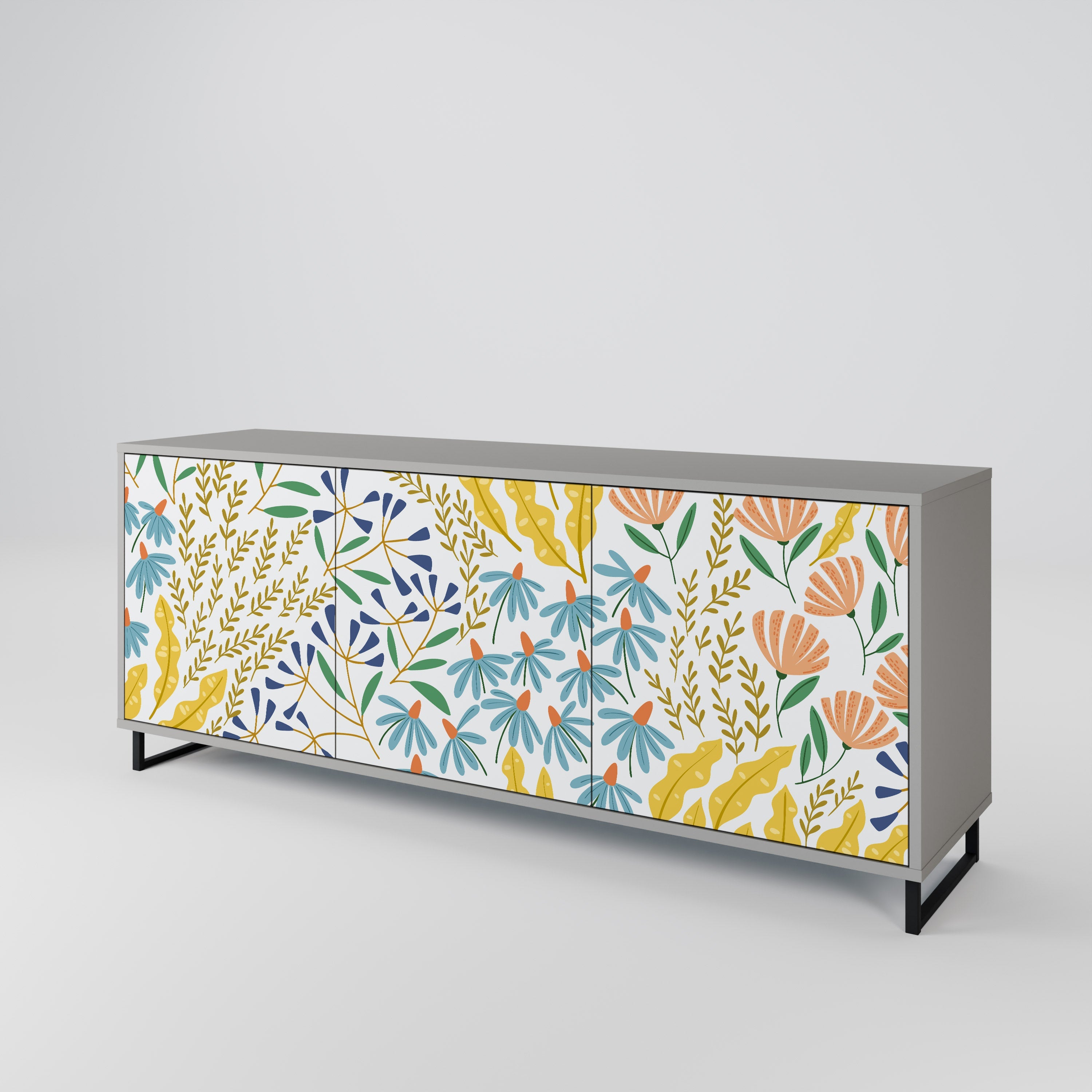 HELLO SPRING Sideboard mit 3 Türen in grauer Ausführung