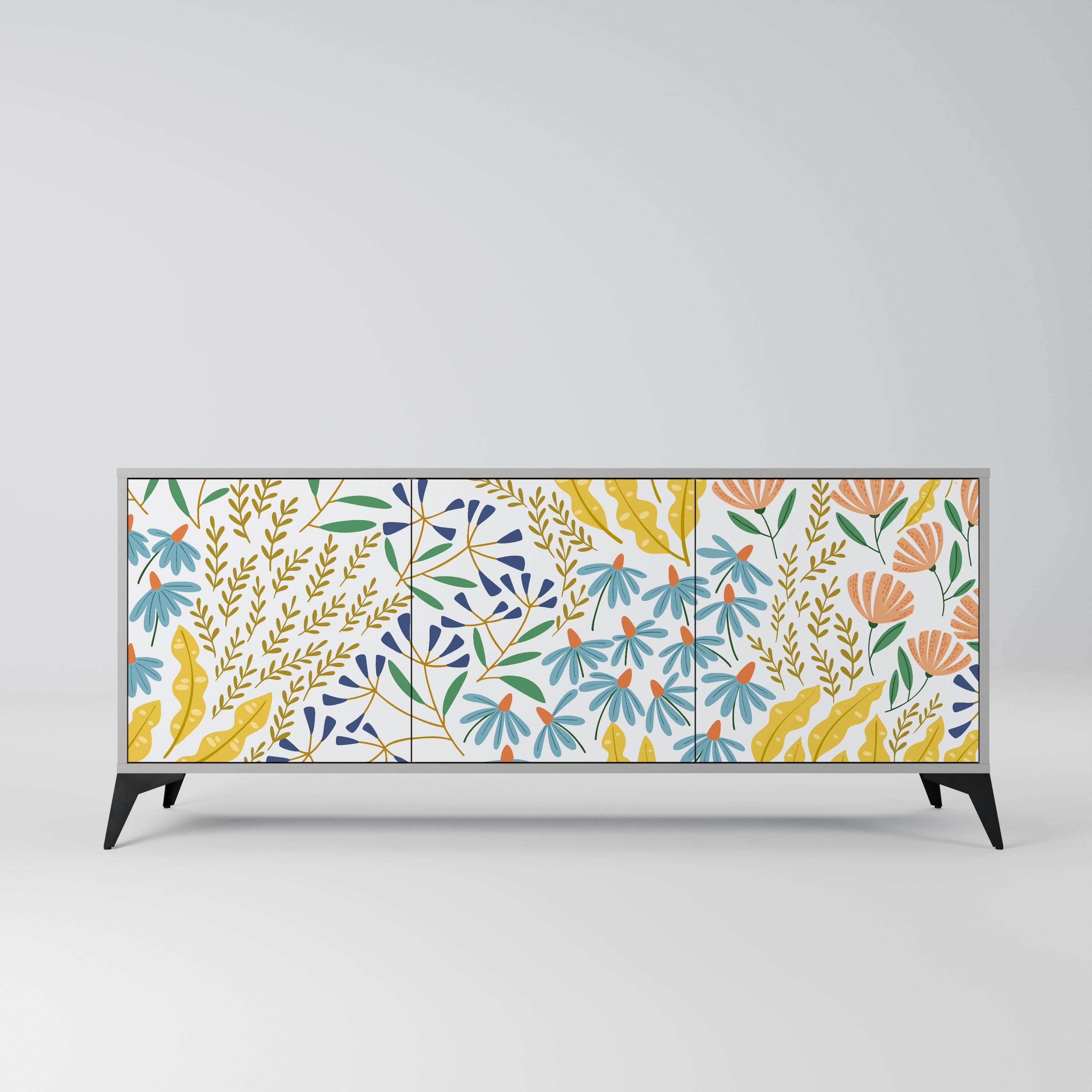 HELLO SPRING Sideboard mit 3 Türen in grauer Ausführung