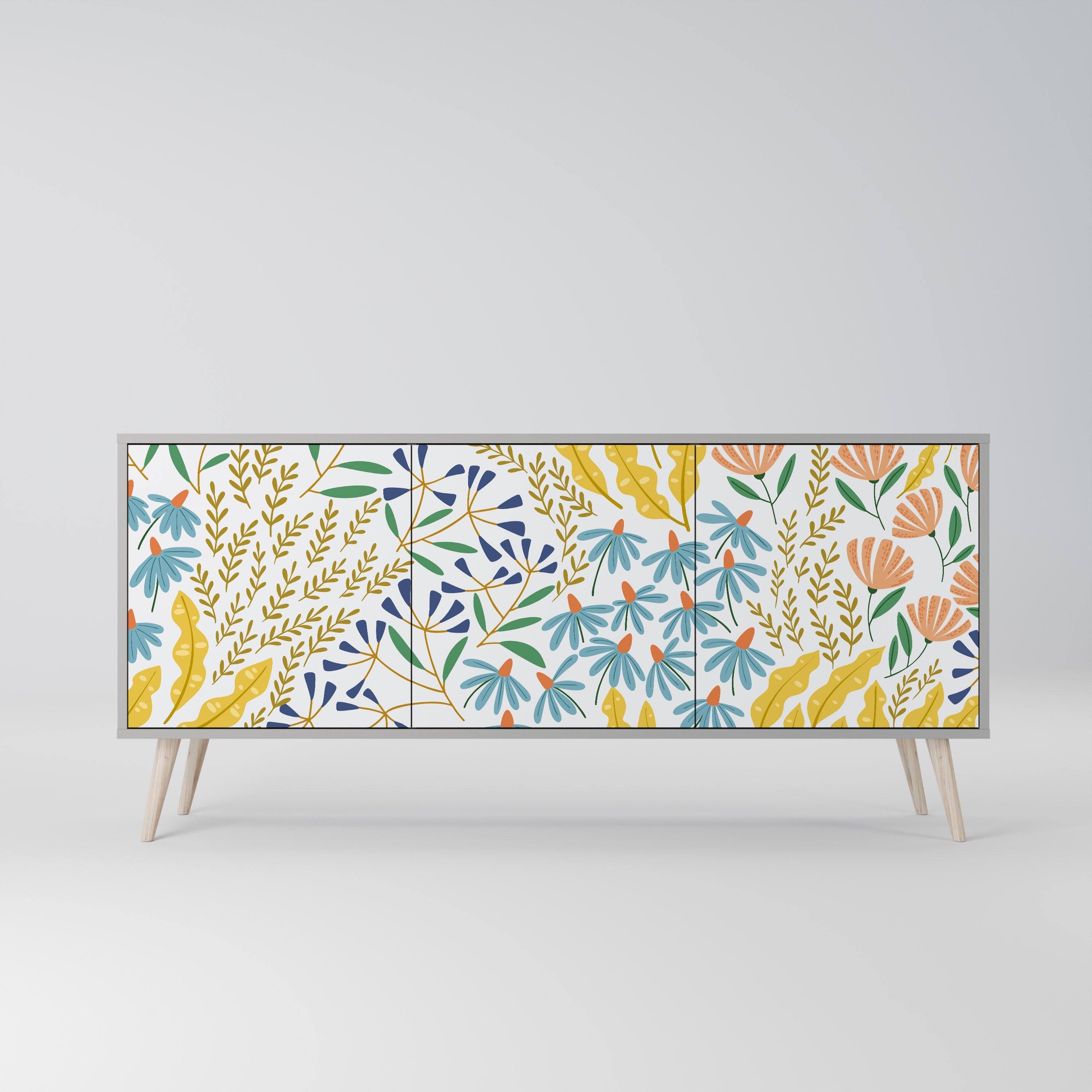 HELLO SPRING Sideboard mit 3 Türen in grauer Ausführung