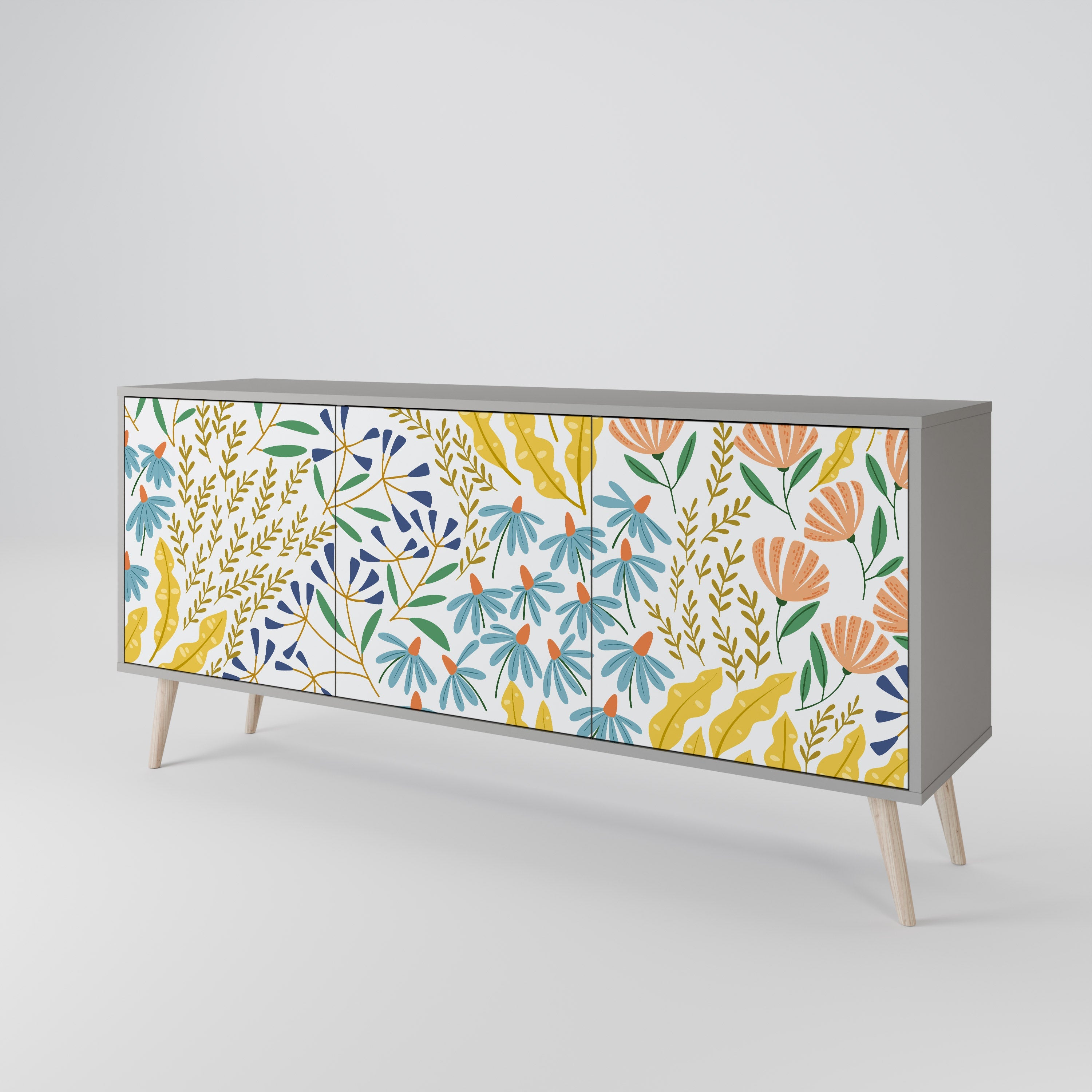 HELLO SPRING Sideboard mit 3 Türen in grauer Ausführung