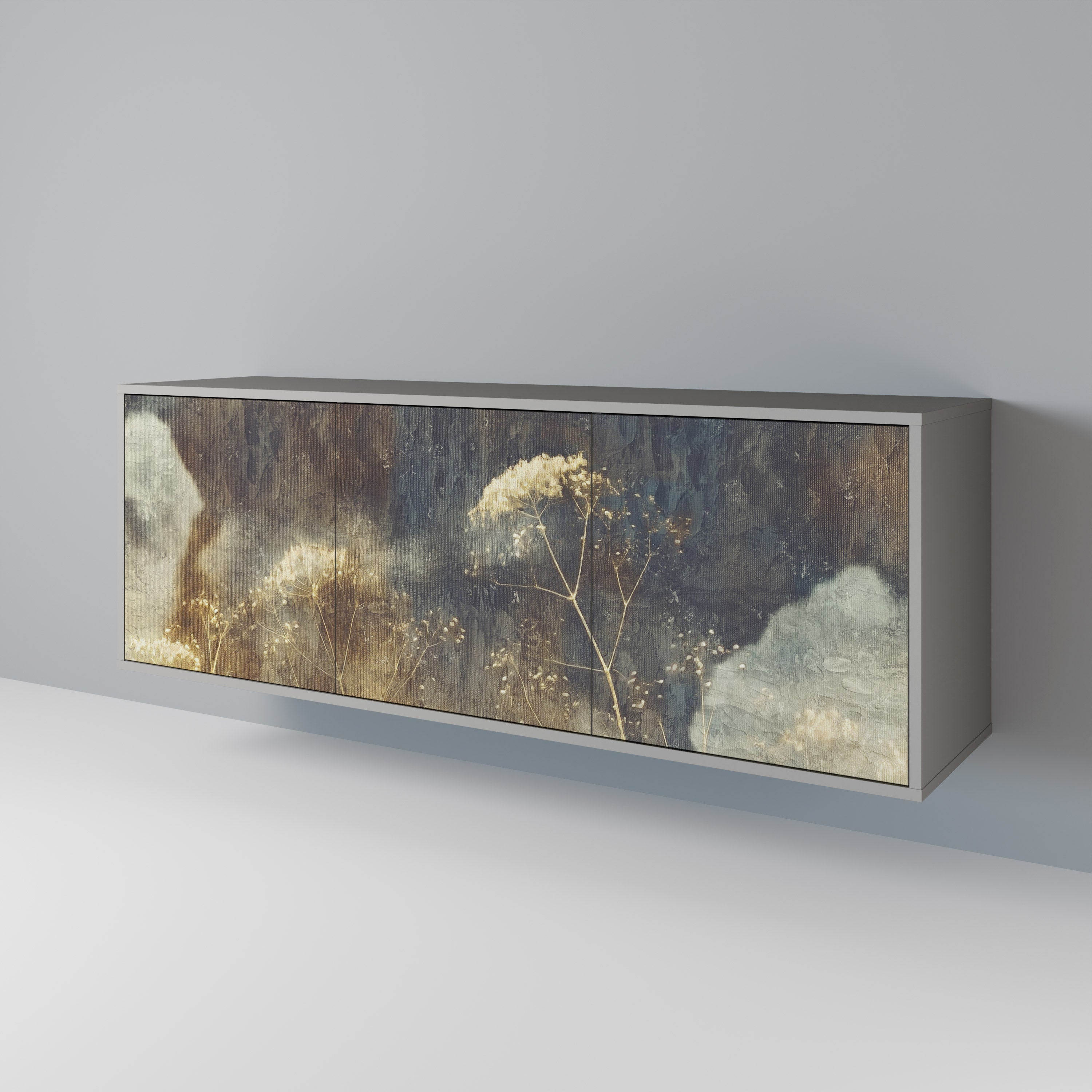 GENTLE POWER 3-türiges Sideboard in grauer Ausführung