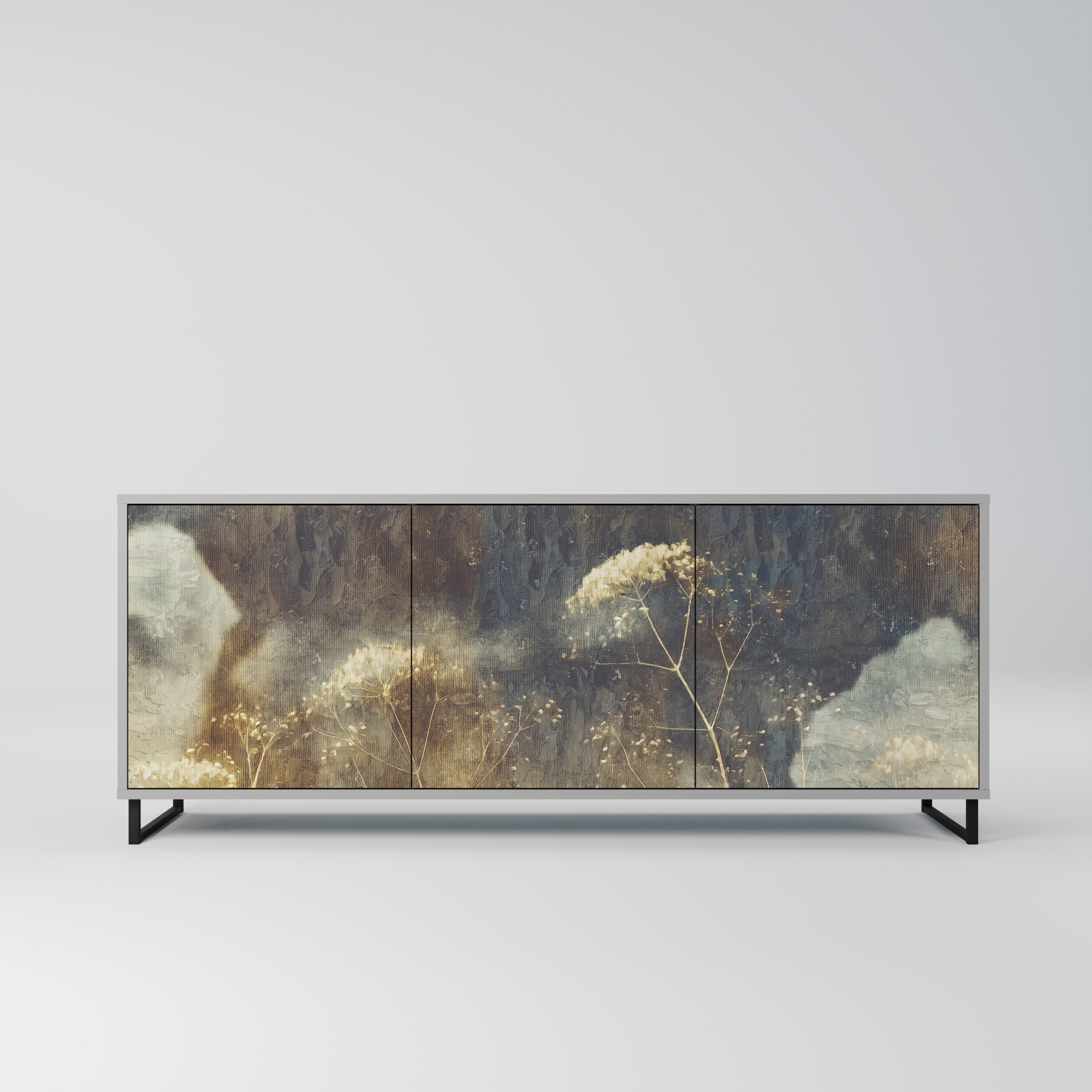 GENTLE POWER 3-türiges Sideboard in grauer Ausführung
