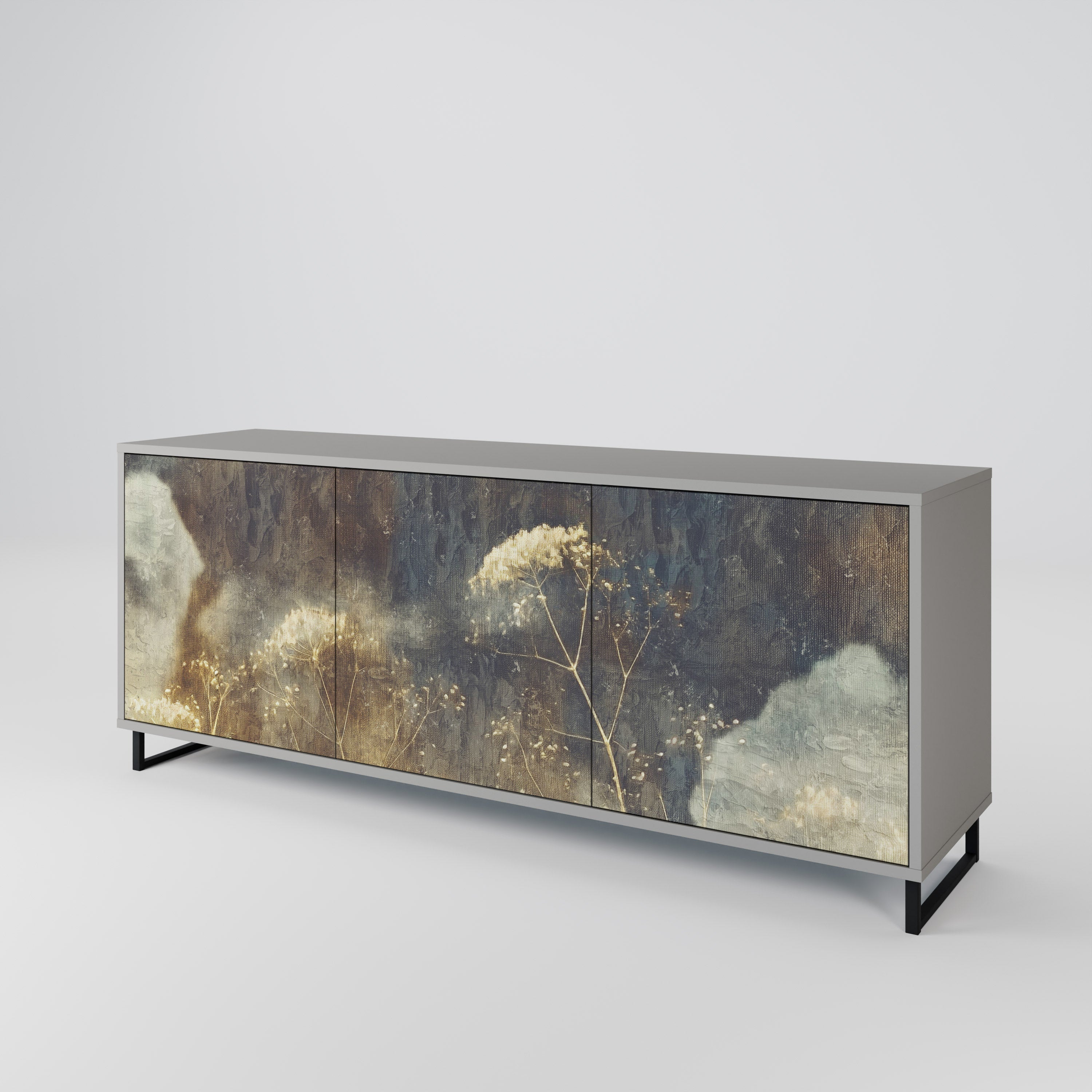 GENTLE POWER 3-türiges Sideboard in grauer Ausführung