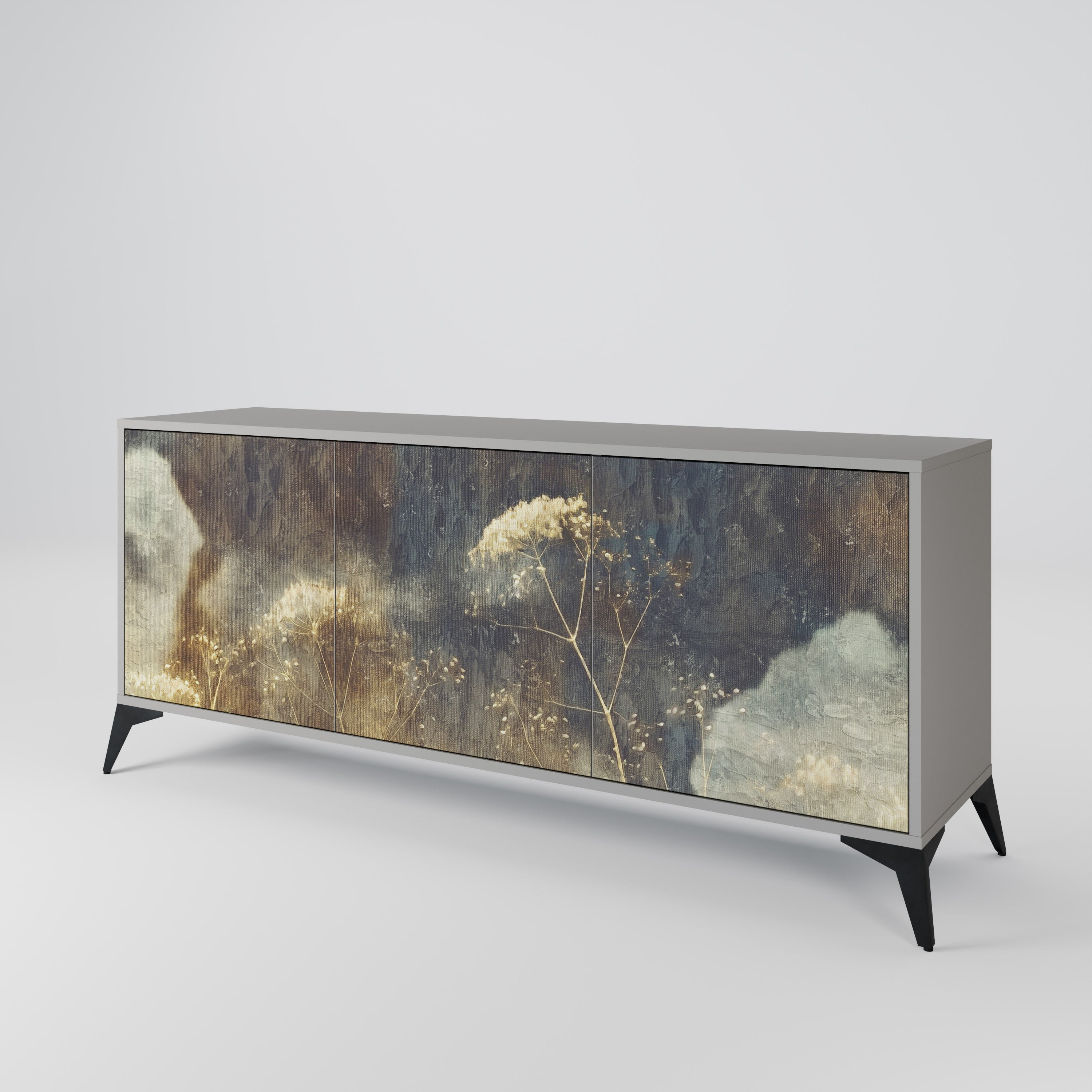 GENTLE POWER 3-türiges Sideboard in grauer Ausführung