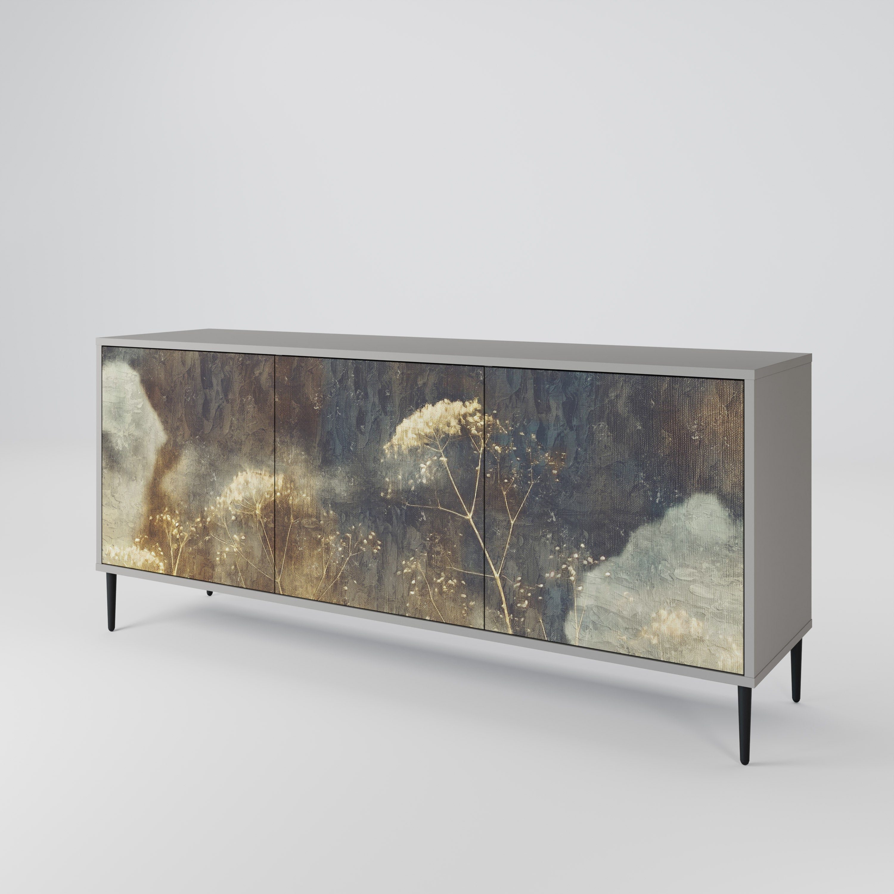 GENTLE POWER 3-türiges Sideboard in grauer Ausführung