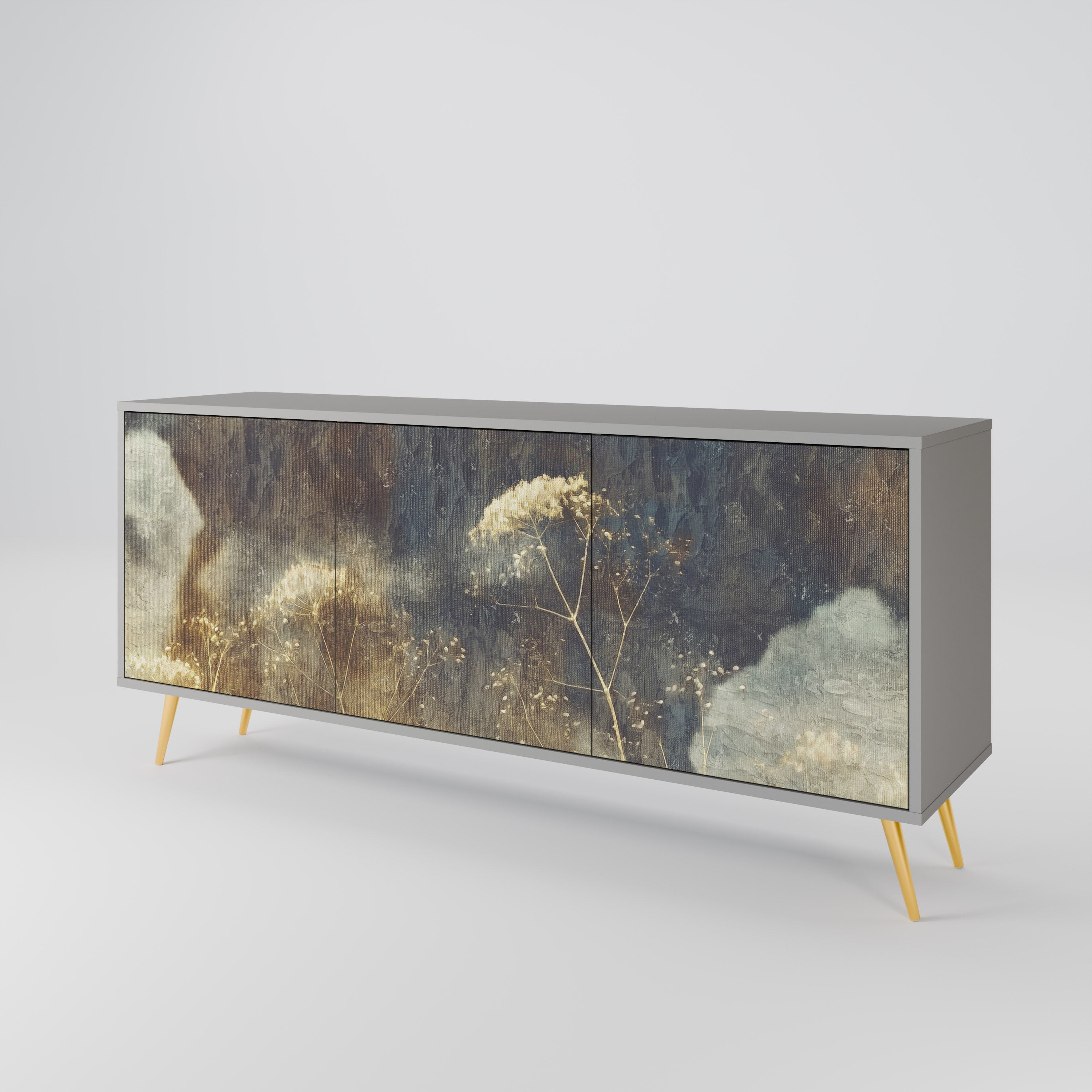 GENTLE POWER 3-türiges Sideboard in grauer Ausführung