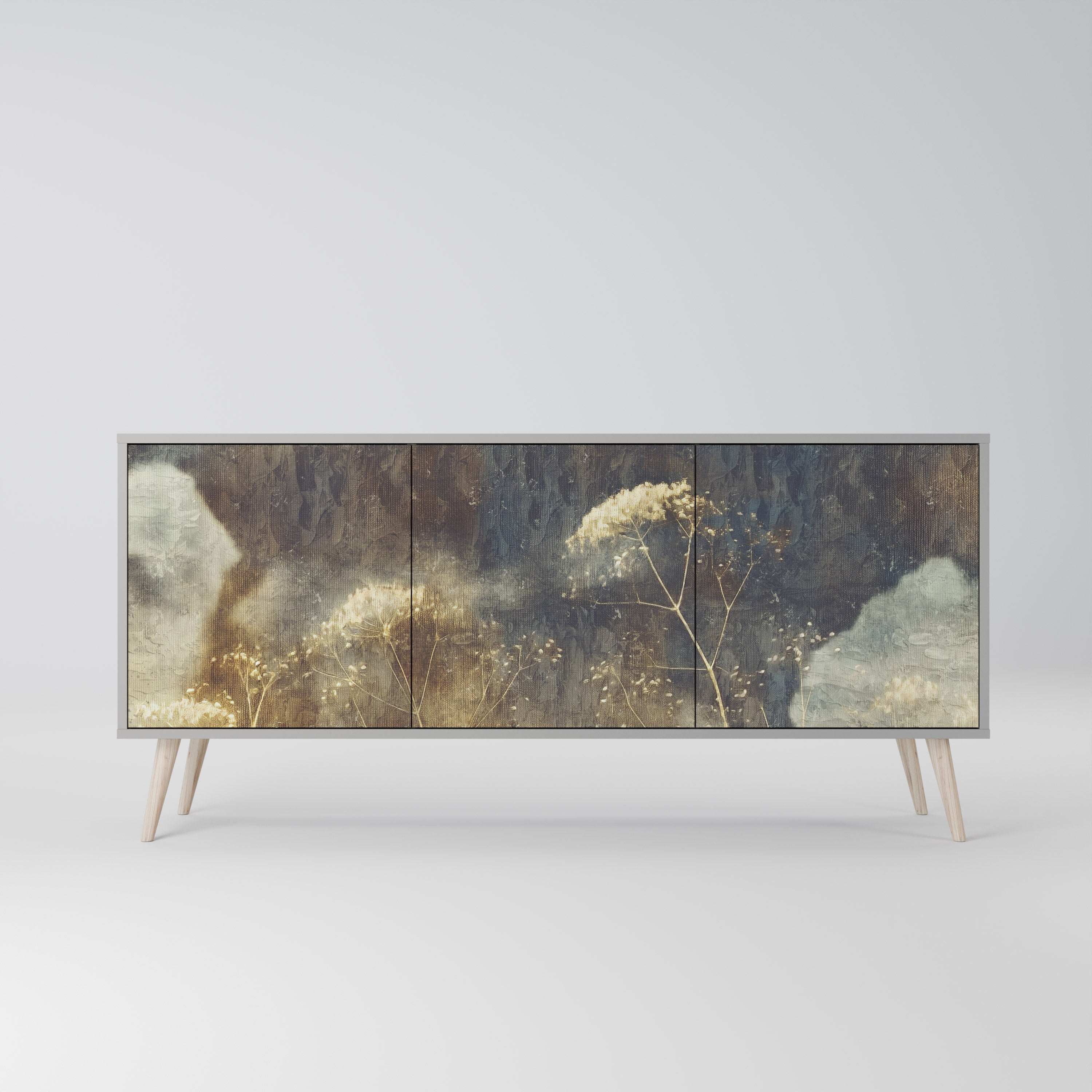 GENTLE POWER 3-türiges Sideboard in grauer Ausführung