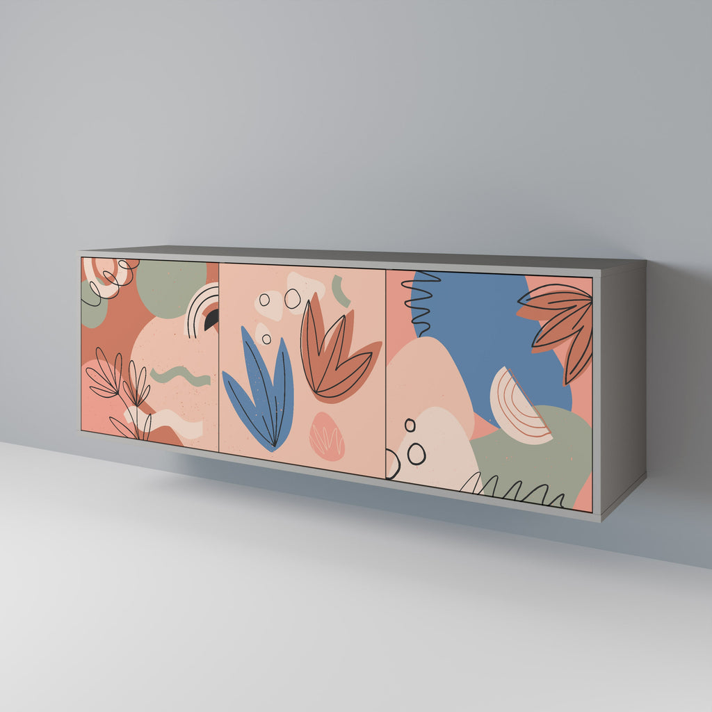 PASTEL DESTINY Sideboard mit 3 Türen in grauer Ausführung