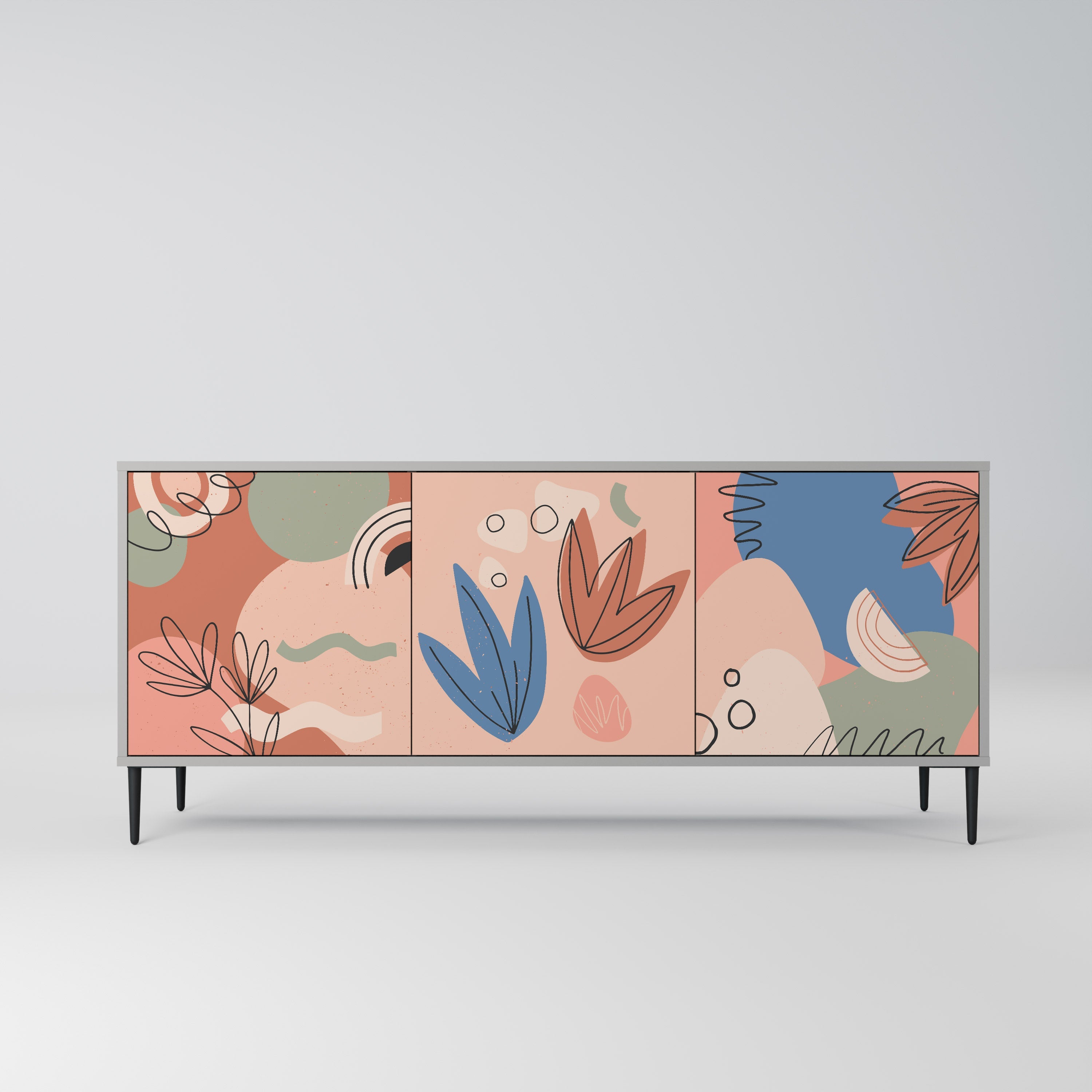 PASTEL DESTINY Sideboard mit 3 Türen in grauer Ausführung
