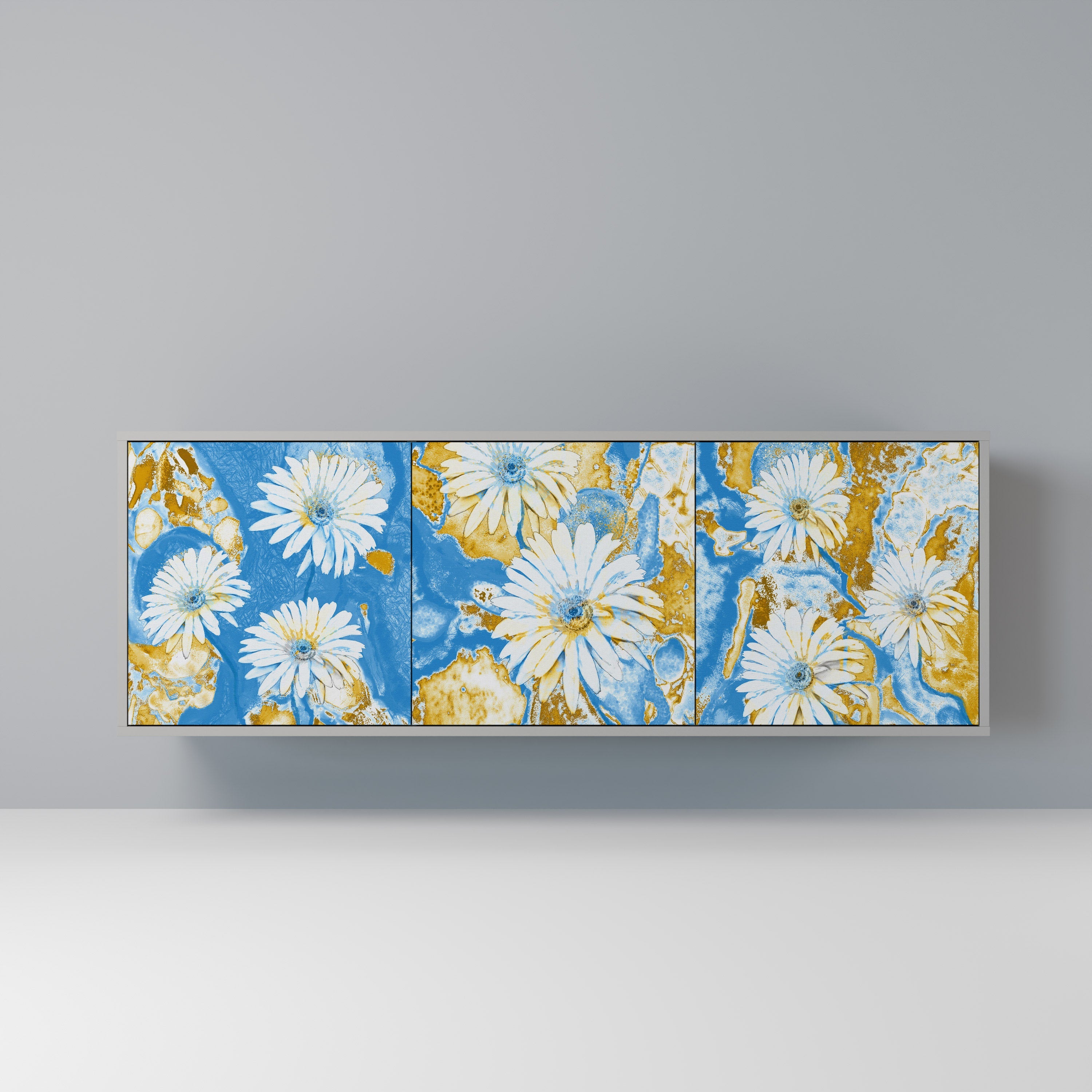 DAISY LUXE Sideboard mit 3 Türen in grauer Ausführung